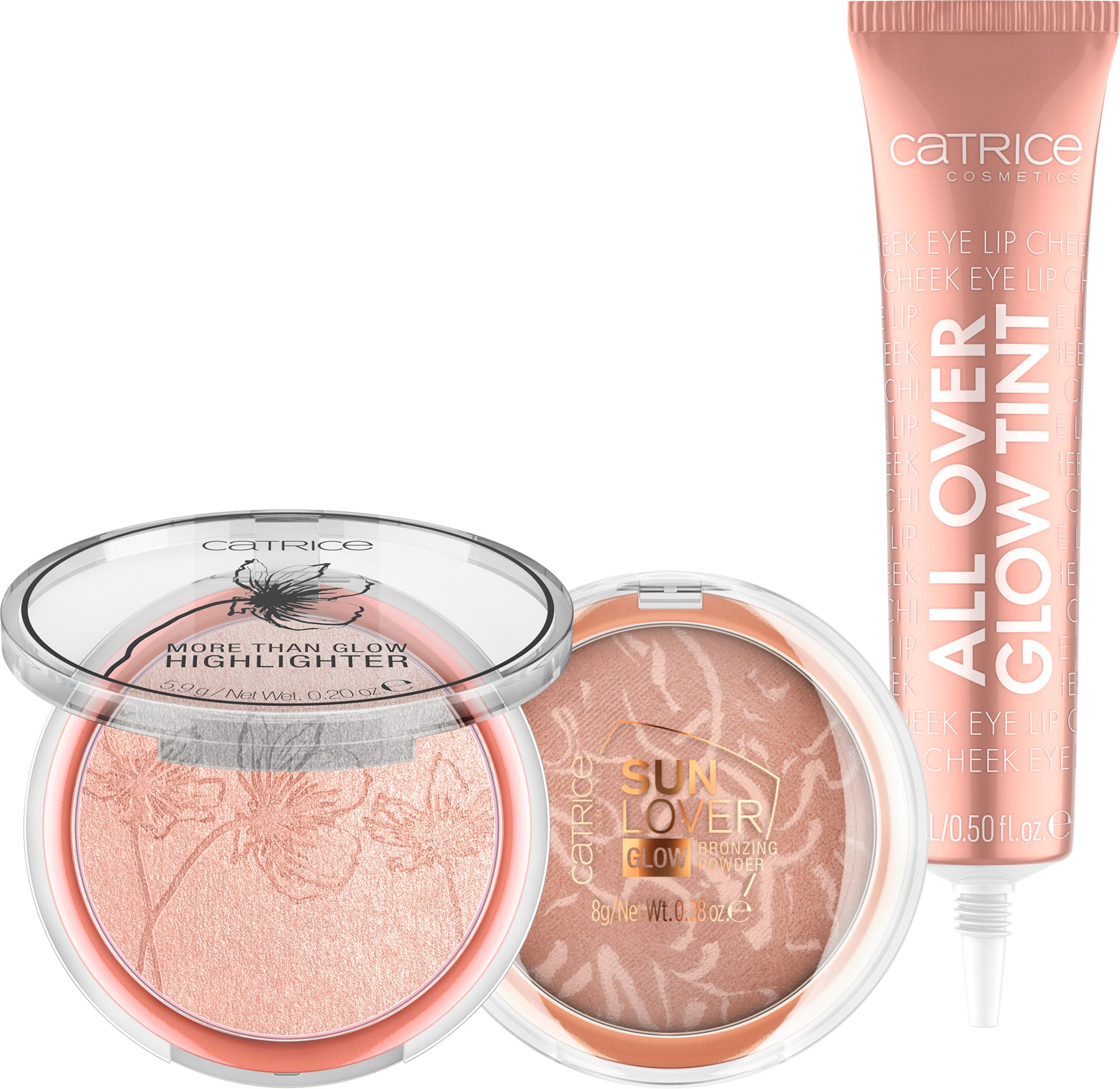 Catrice Make-up Set More Than Glow Face Set Gold, 3-tlg., mit goldenem Schimmer