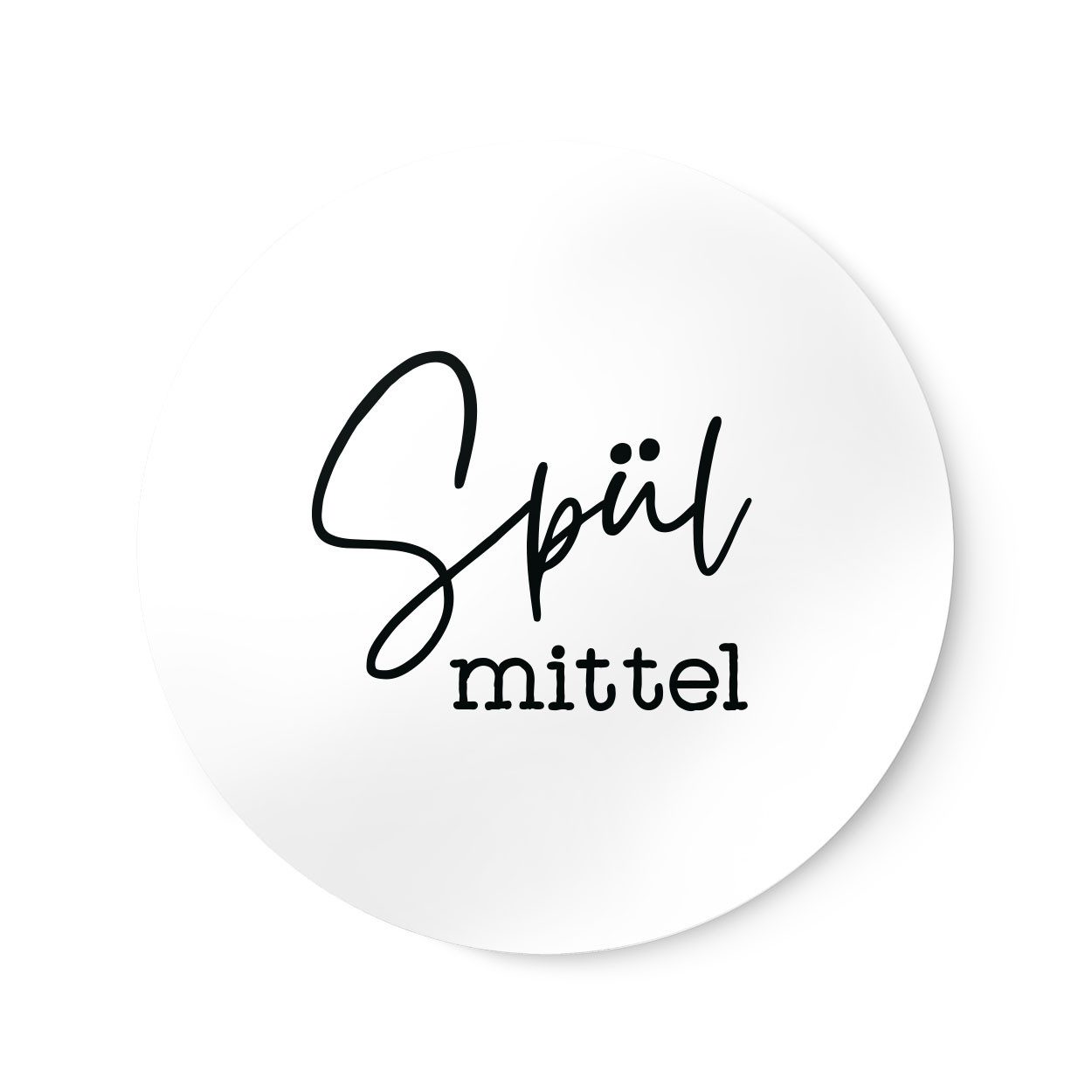 NORDEULE Aufkleber Handseife Spülmittel, rundes Etikett ⌀ 6 cm, (1tlg), Wasserfeste UV-beständige Sticker zur Beschriftung von Seifenspendern