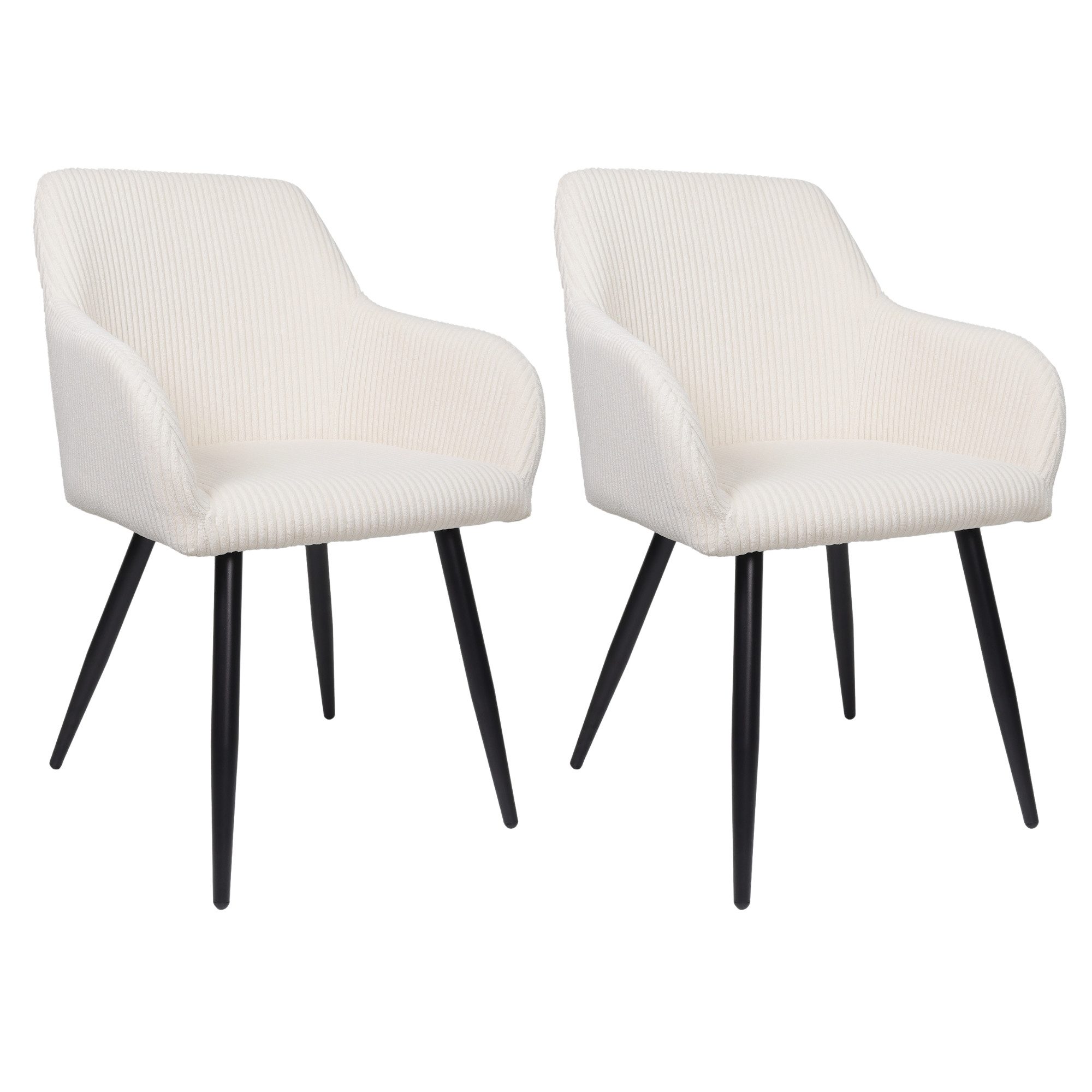 Albatros International Esszimmerstuhl Albatros Esszimmerstuhl SILA – Polsterstühle mit Armlehnen, Cord-Bezug (2er Set Beige), Küchen- & Esszimmerstühle für Küche, Wohnzimmer & Esszimmer Esstisch