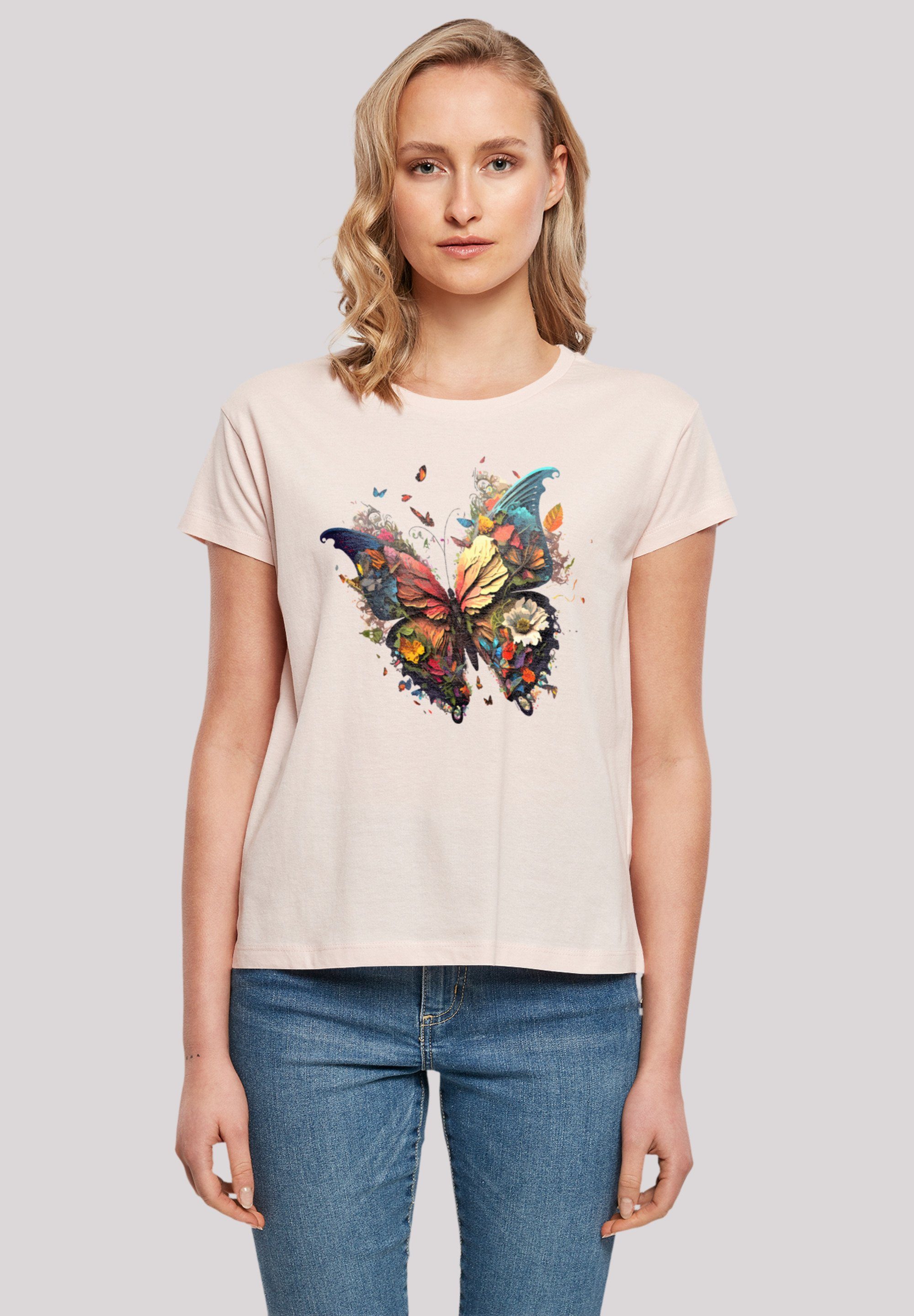 F4NT4STIC T-Shirt Schmetterling Magic Print, Fällt weit aus, bitte eine  Größe kleiner bestellen