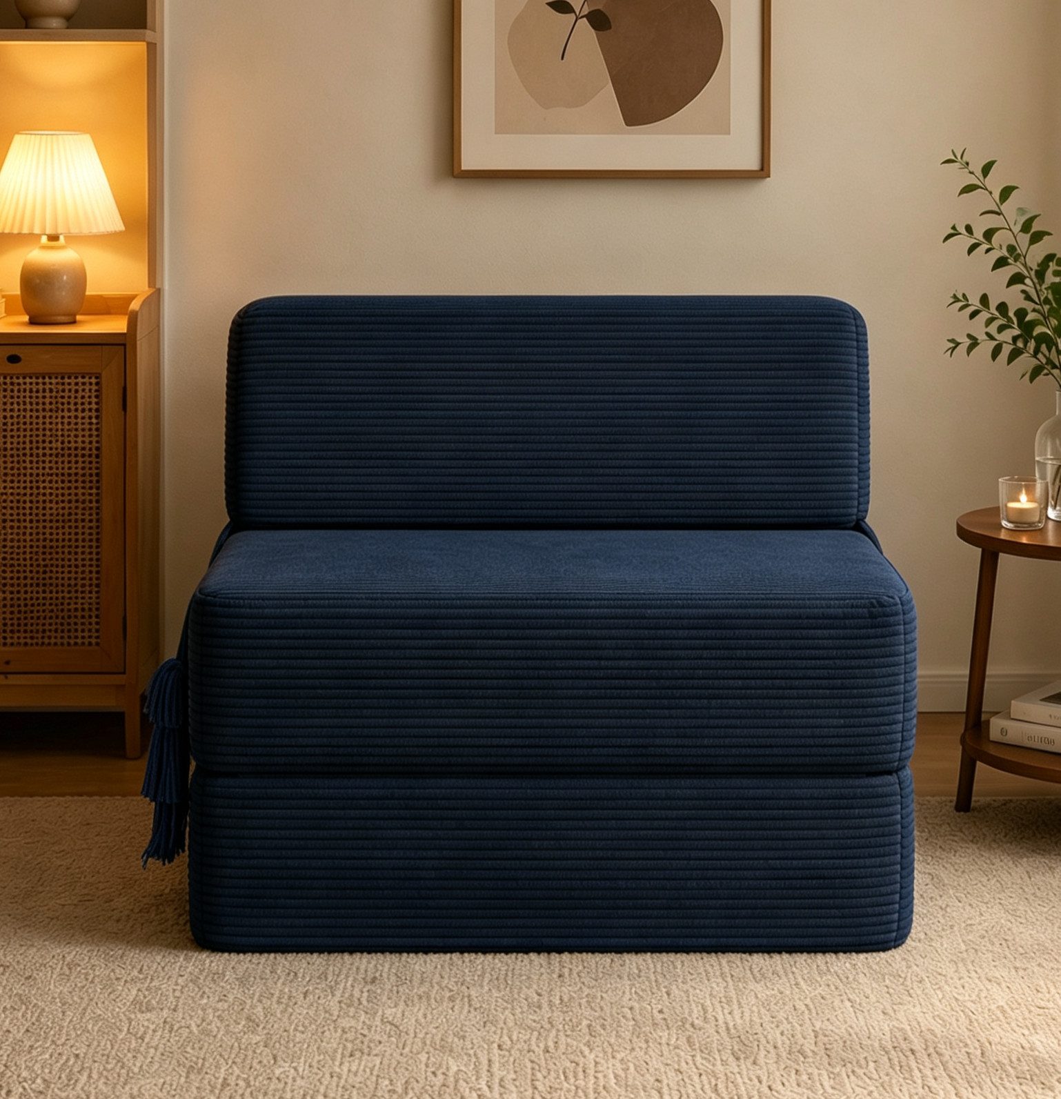 HOMALL Loungesofa Cord Bodensofa 1-Sitzer mit Liegefunktion Lounge Sofa, Flexibel kombinierbar, weicher Cordbezug, ohne Armlehnen