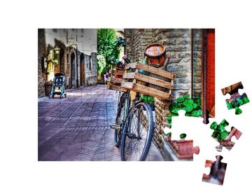 puzzleYOU Puzzle altes Fahrrad in San Gimignano, Italien, 48 Puzzleteile, puzzleYOU-Kollektionen Italien