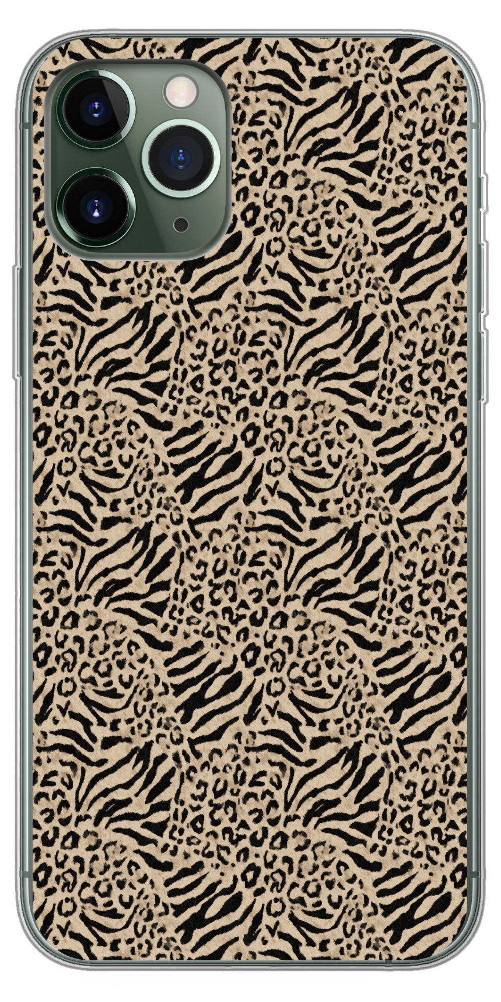 MuchoWow Handyhülle für Apple iPhone 11 Pro Giraffe - Zebra - Motiv - Braun, Smartphone-Bumper, Print, Handy Schutzhülle Dünn