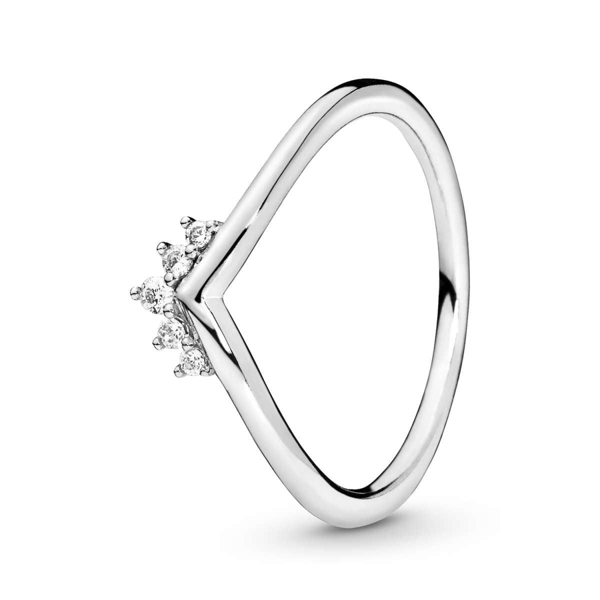 Pandora Silberring 198282CZ, Ring für Frauen Tiara Wishbone