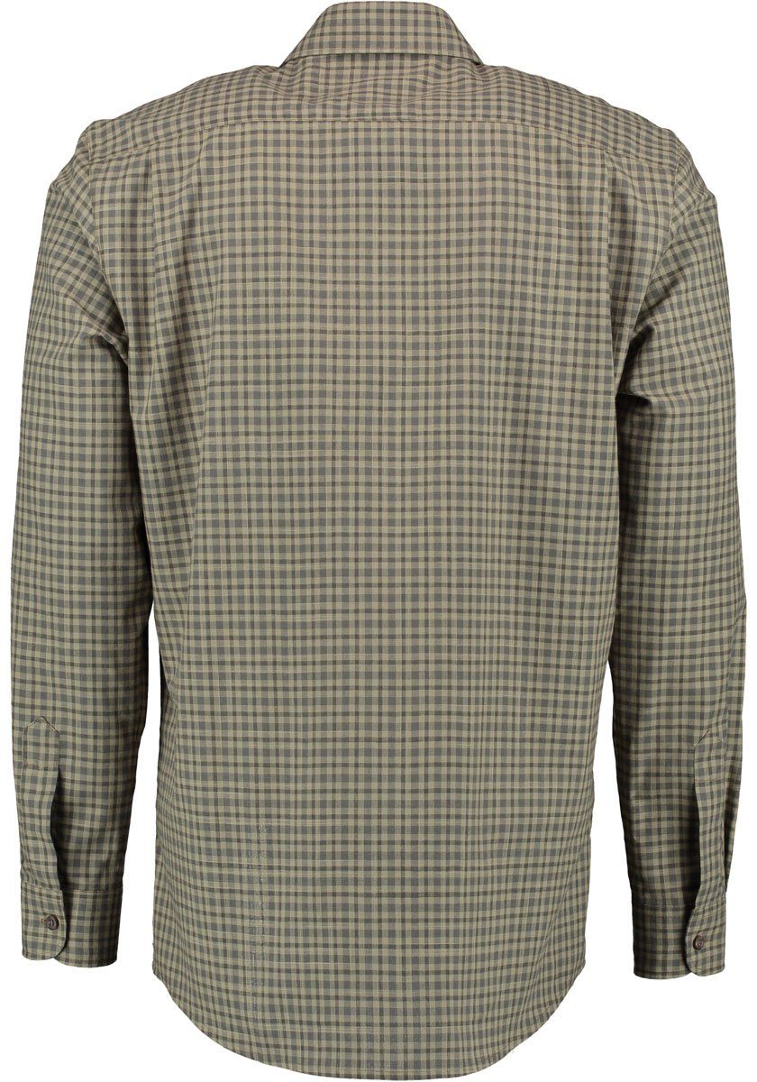 OS-Trachten Trachtenhemd Taneo Langarmhemd auf der Brusttasche trachtengrün Hirsch-Stickerei mit