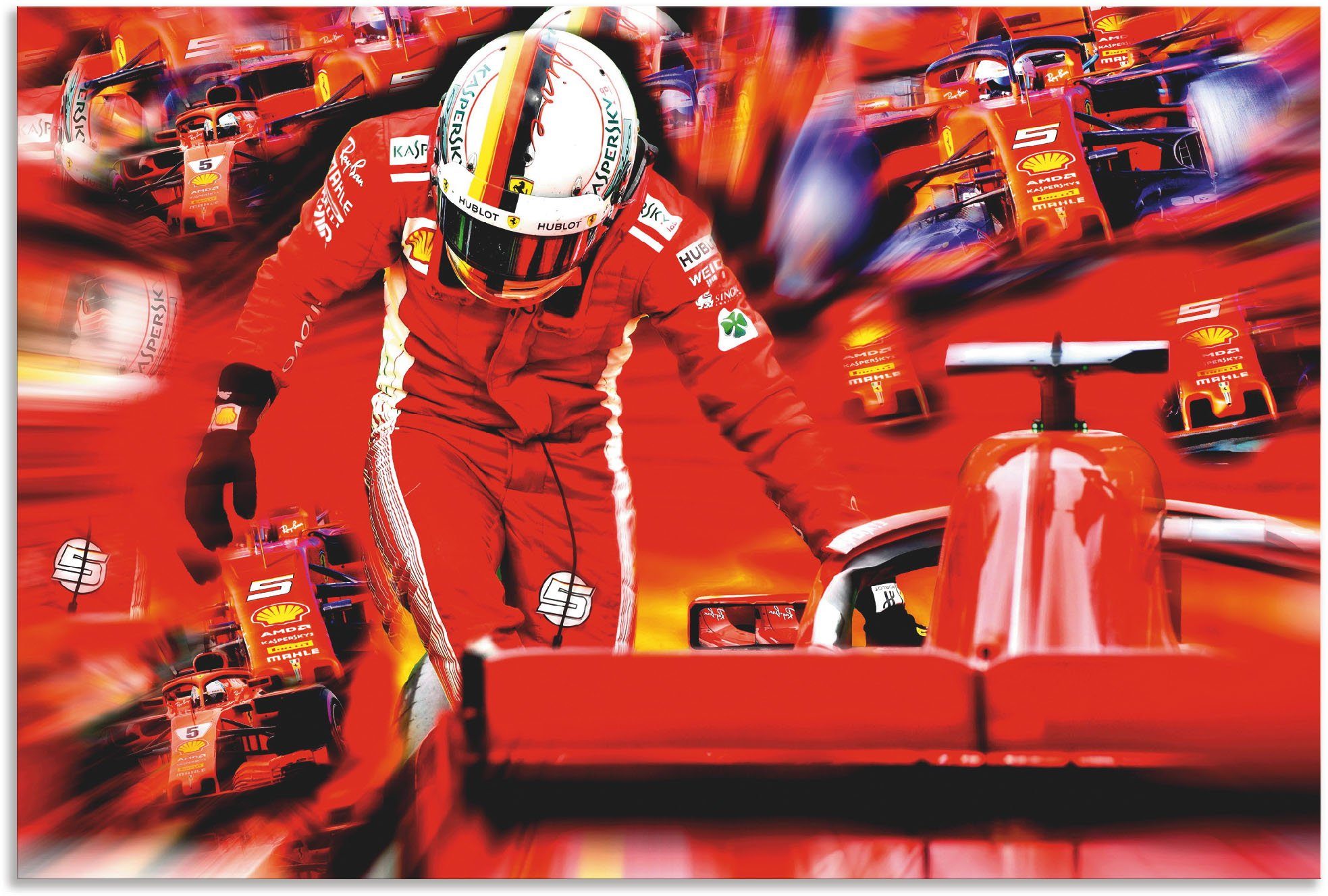 Artland Wandbild Sebastian Vettel die Jahre, von Poster italienischen St), Wandaufkleber versch. Größen Alubild, Leinwandbild, Bilder oder in Berufen (1 als