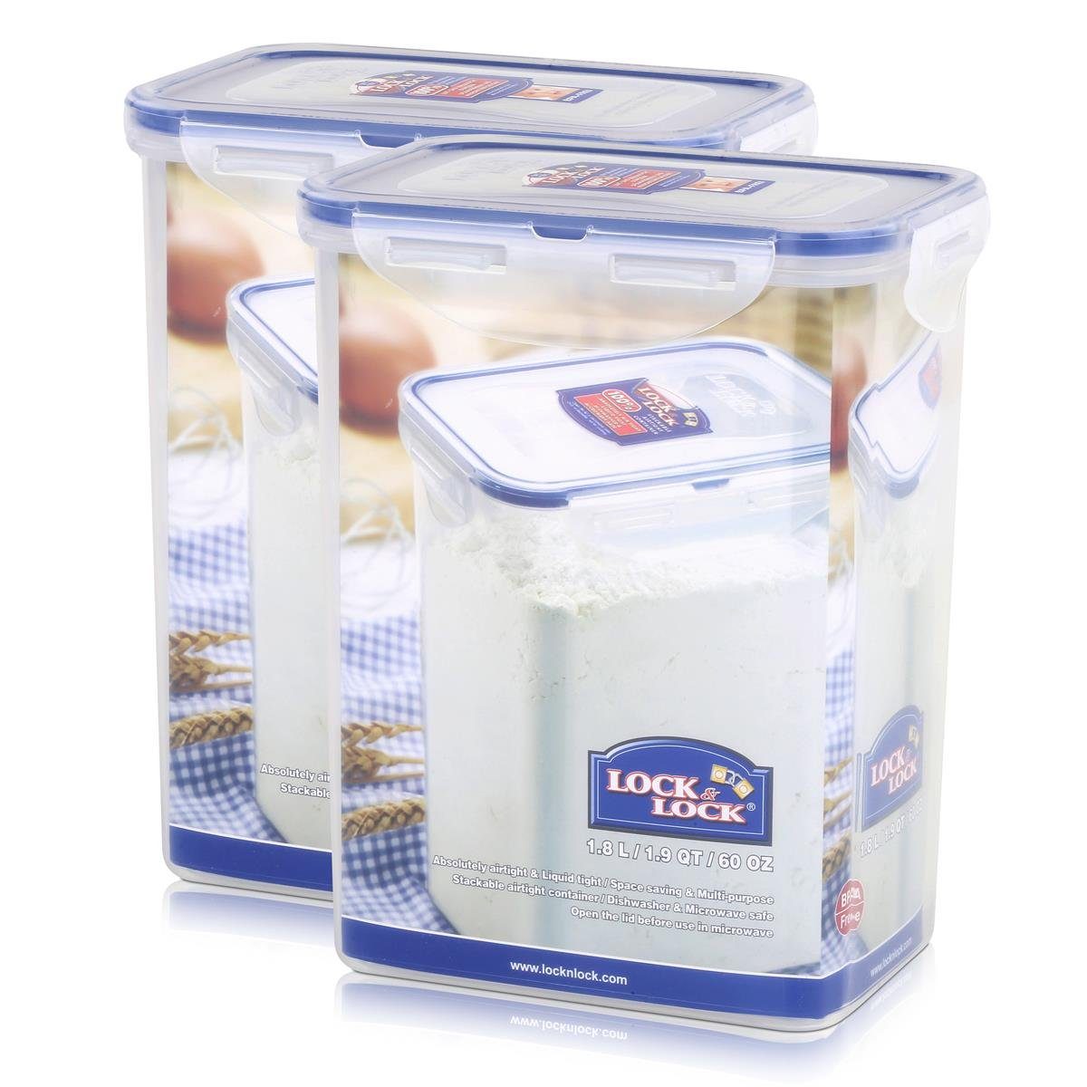 LOCK & LOCK Vorratsdose Lock&Lock HPL813 Vorratsdose 1,8L - Luft und Wasserdicht - rechteckig, Kunststoff