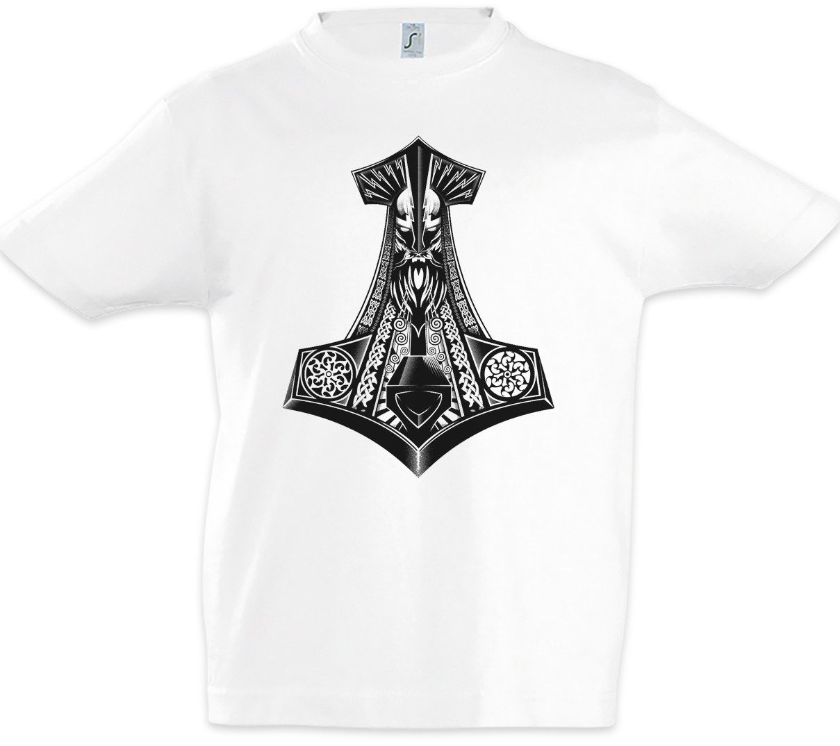 Urban Backwoods Print-Shirt Thor's Hammer I Kinder T-Shirt Mjölnir Walhalla Odhin Wotan Wikinger (1-tlg) Vikings Thor Loki Midgard