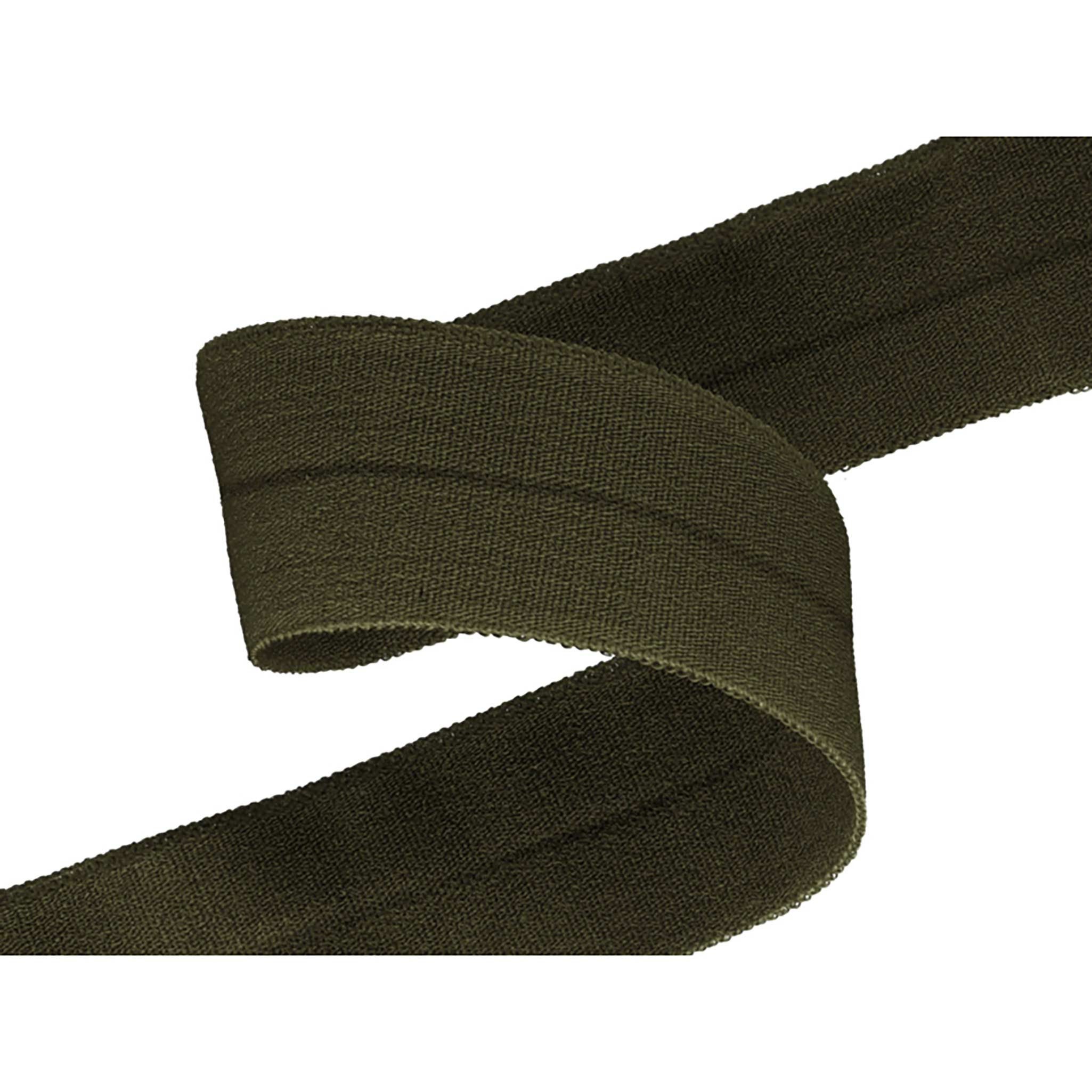 maDDma Gummiband Falzgummi 100m Faltgummi 20mm hochelastisch Faltgummi Schrägband, 104 - olivgrün