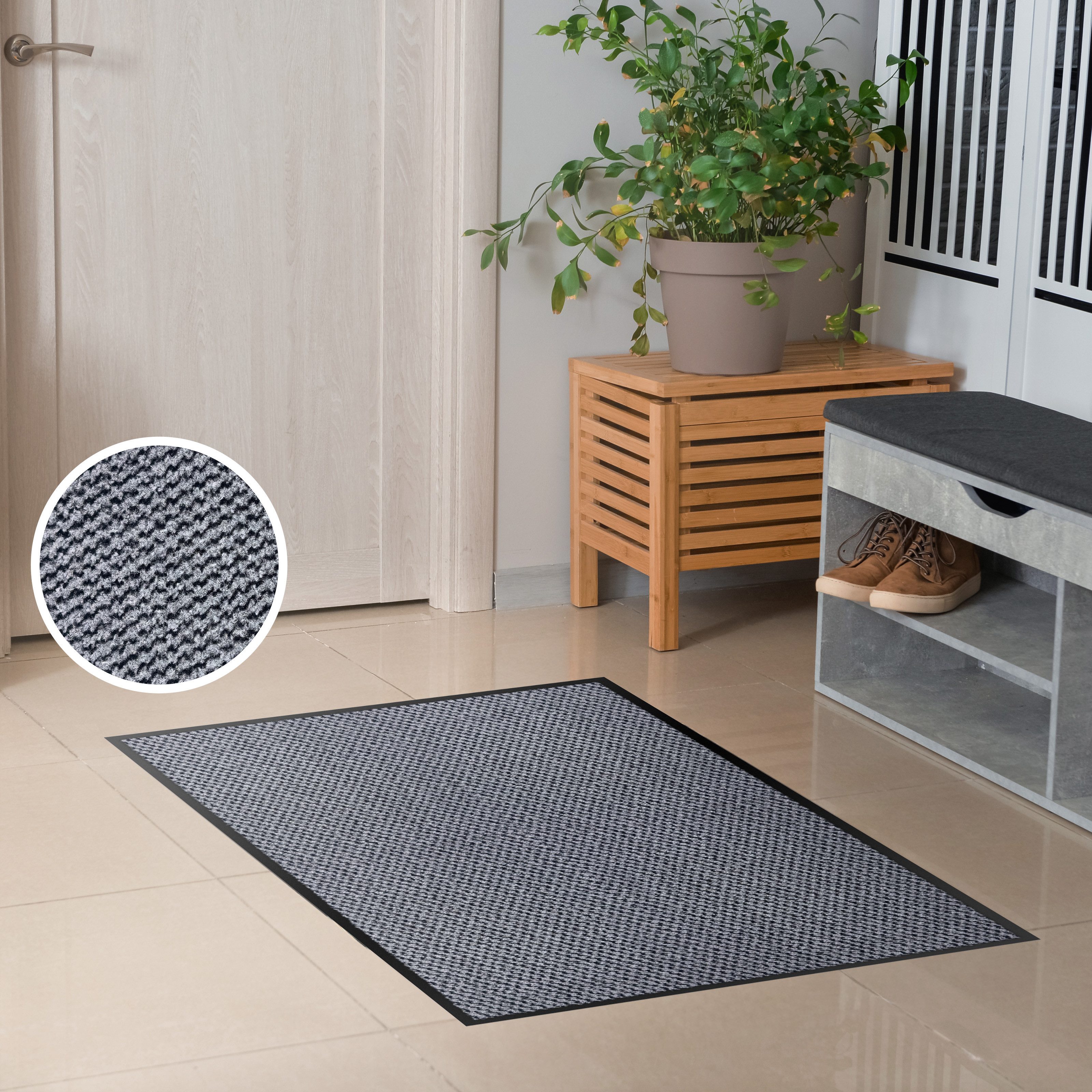 OTTO home Fußmatte Tarron, Schmutzfangmatte Indoor, für Hausflur und Eingangsbereiche, rechteckig, Höhe: 5 mm, Eingangsmatte, rutschfeste Unterseite, meliert