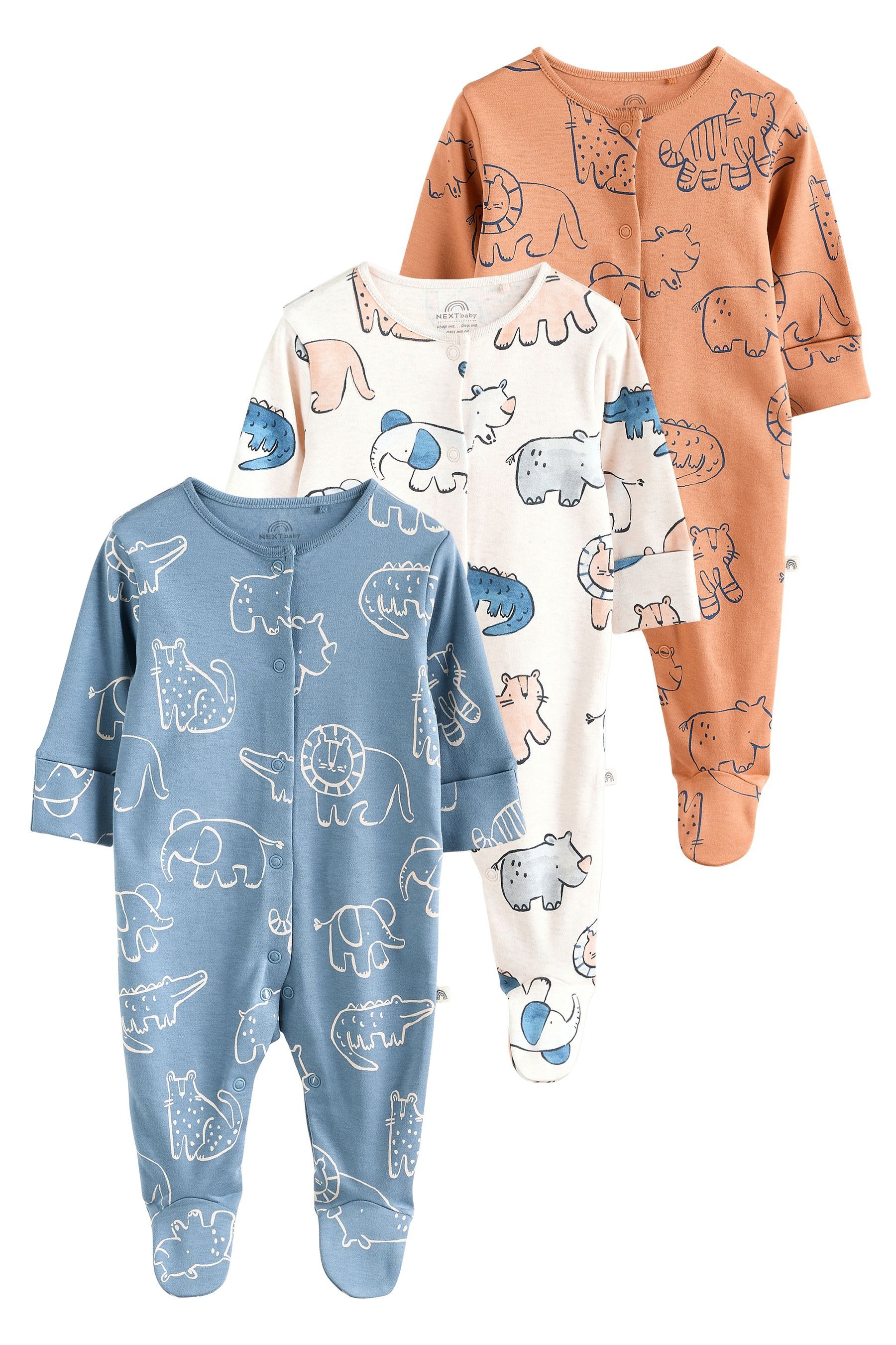 Schlafoverall Schlafanzüge für Babys, 3er-Pack