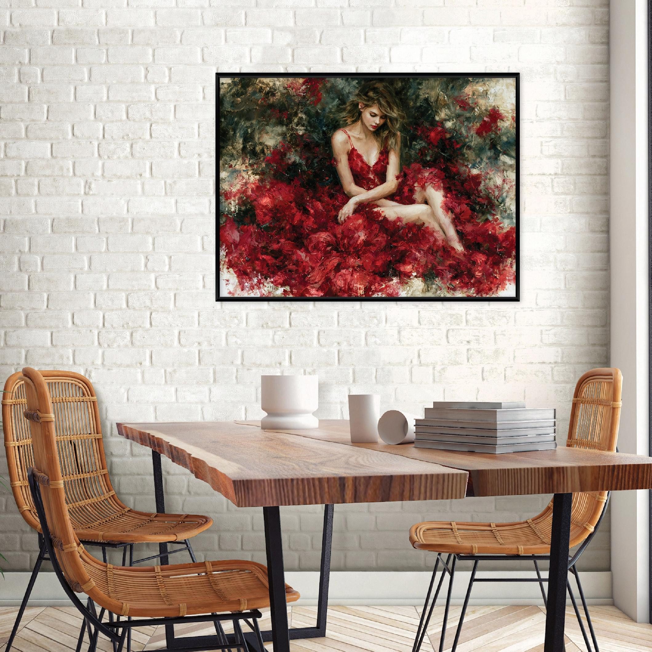 Wallarena Leinwandbild Frau gerahmt lichtecht Badezimmer 40x30 cm, Frau, 40 x 30 cm