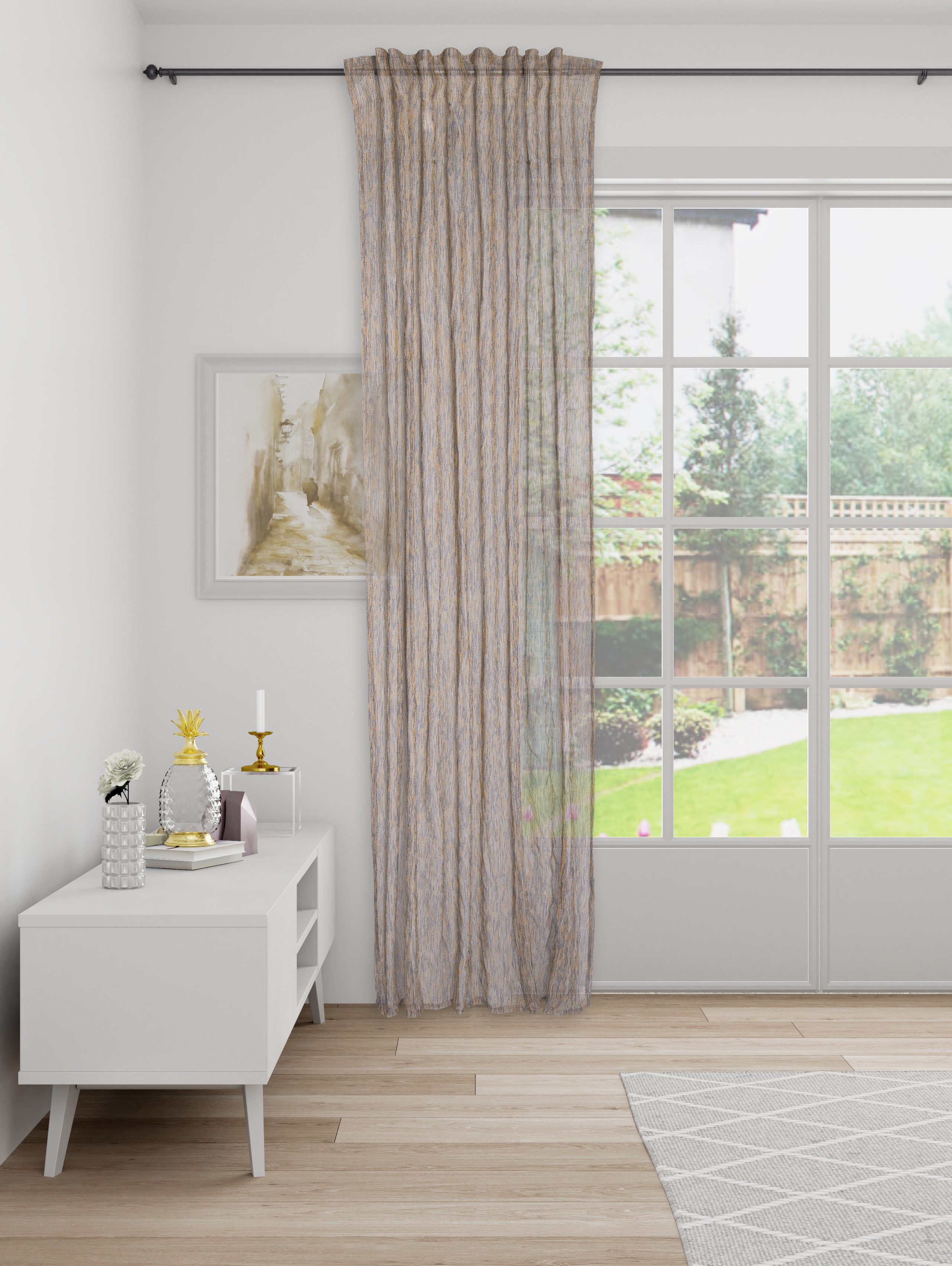 HOMING Gardine Pilla (1 St), verdeckte Schlaufen, halbtransparent, Fertigschal