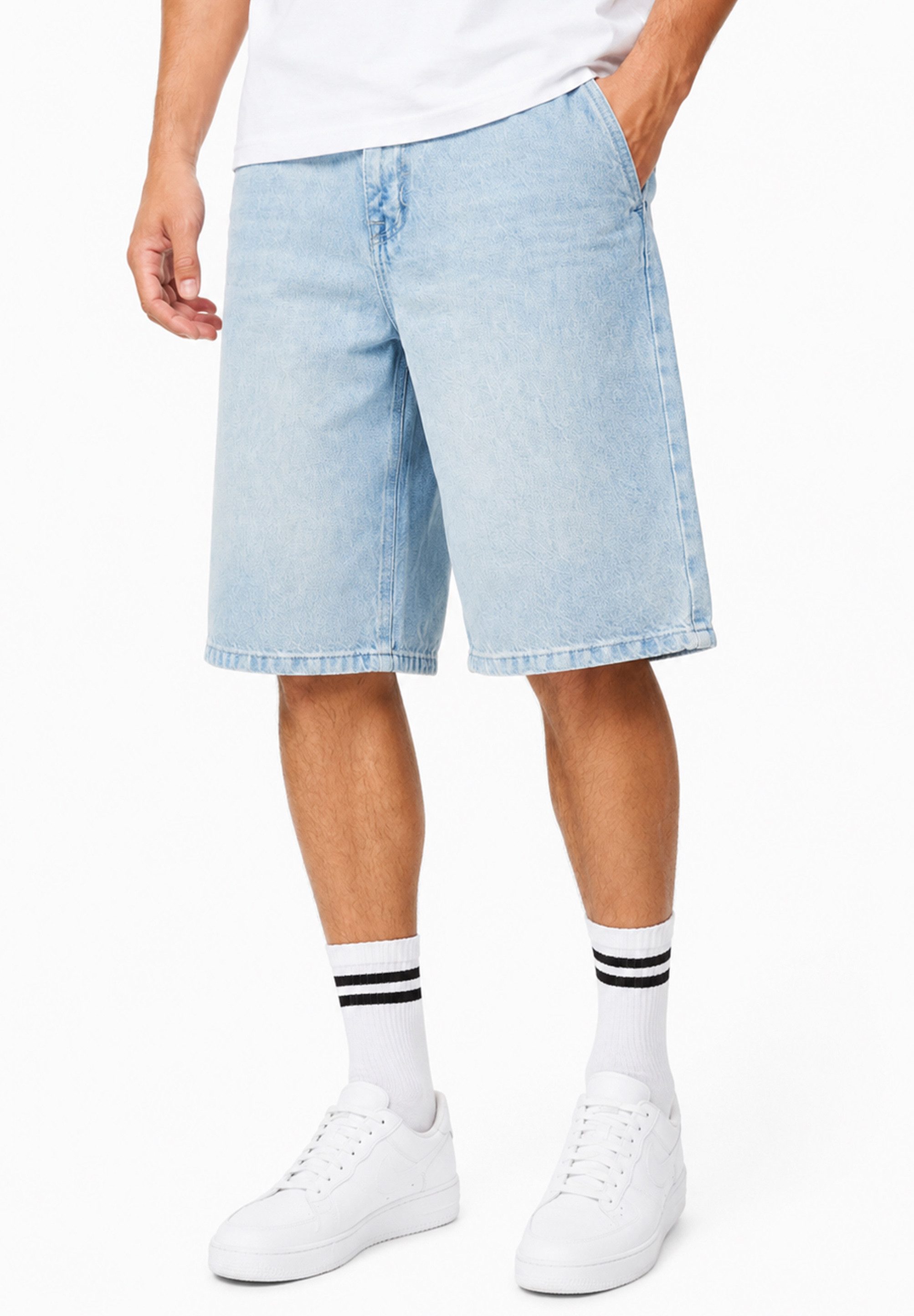 SOULSTAR Jeansshorts im Baggy-Fit aus 100% Baumwolle für Herren Kurze Hose - Sommer-Shorts Bermuda für Männer