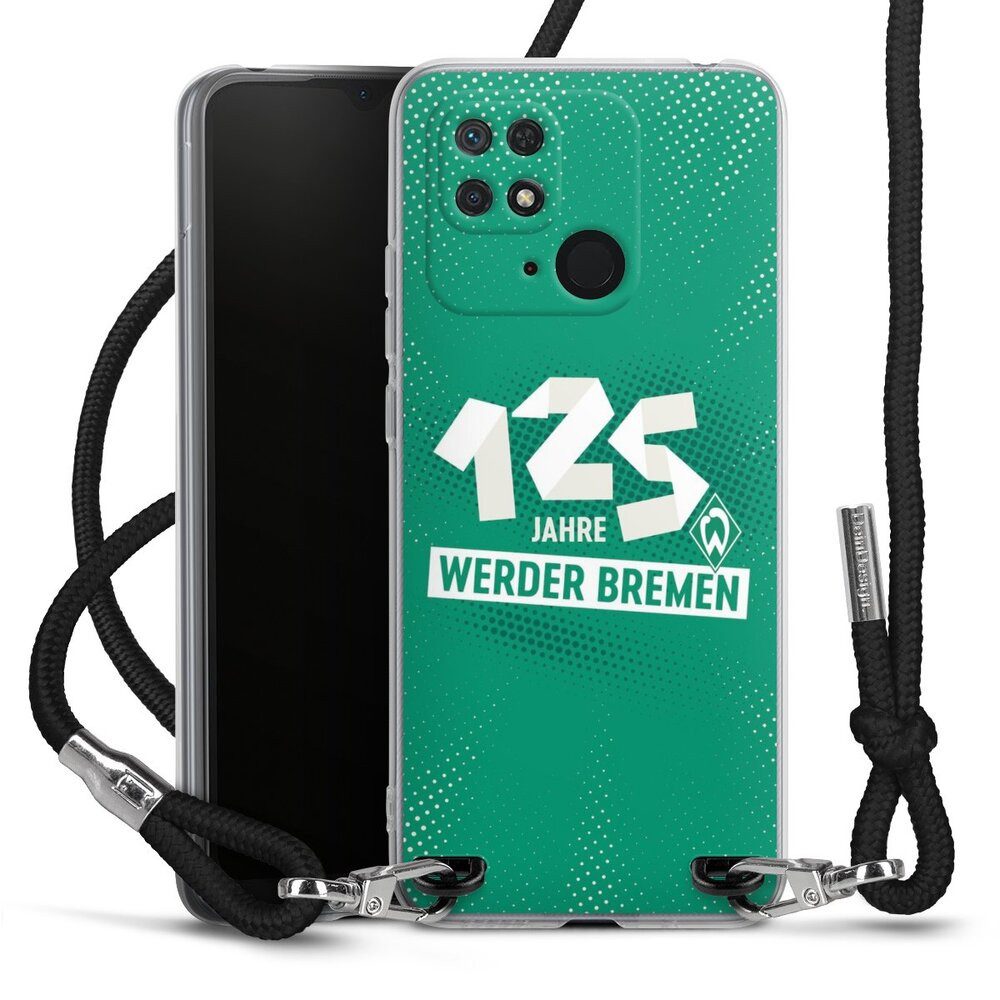 DeinDesign Handyhülle 125 Jahre Werder Bremen Offizielles Lizenzprodukt, Xiaomi Redmi 10C Handykette Hülle mit Band Case zum Umhängen
