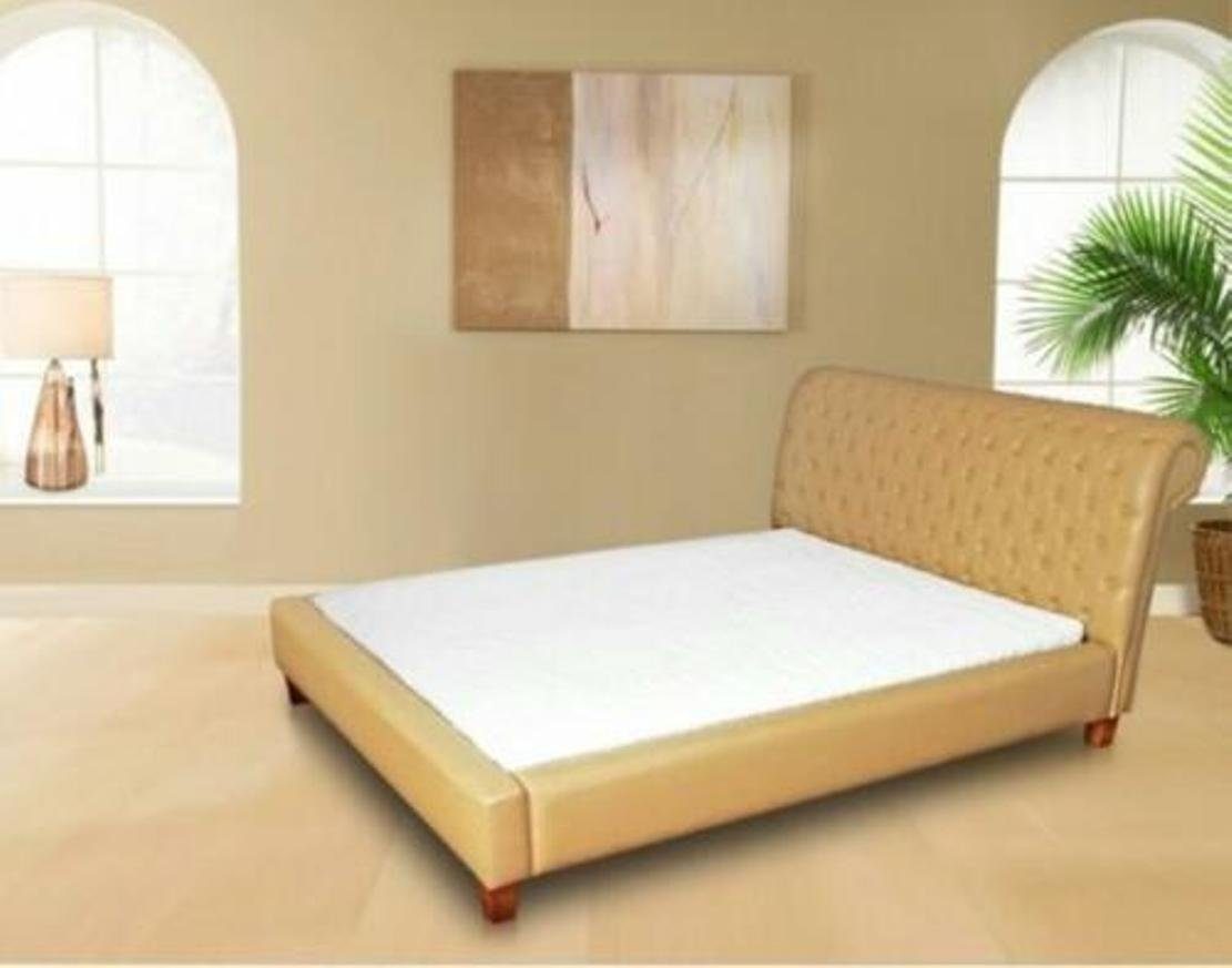 Schlafzimmer JVmoebel Doppelbett Leder Neu Polster Beige Textil Bett, Doppelbetten