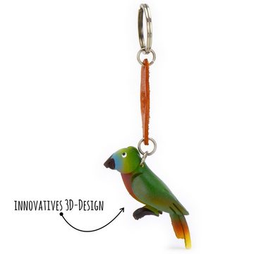 Monkimau Schlüsselanhänger Papagei Schlüsselanhänger aus Leder (Packung)