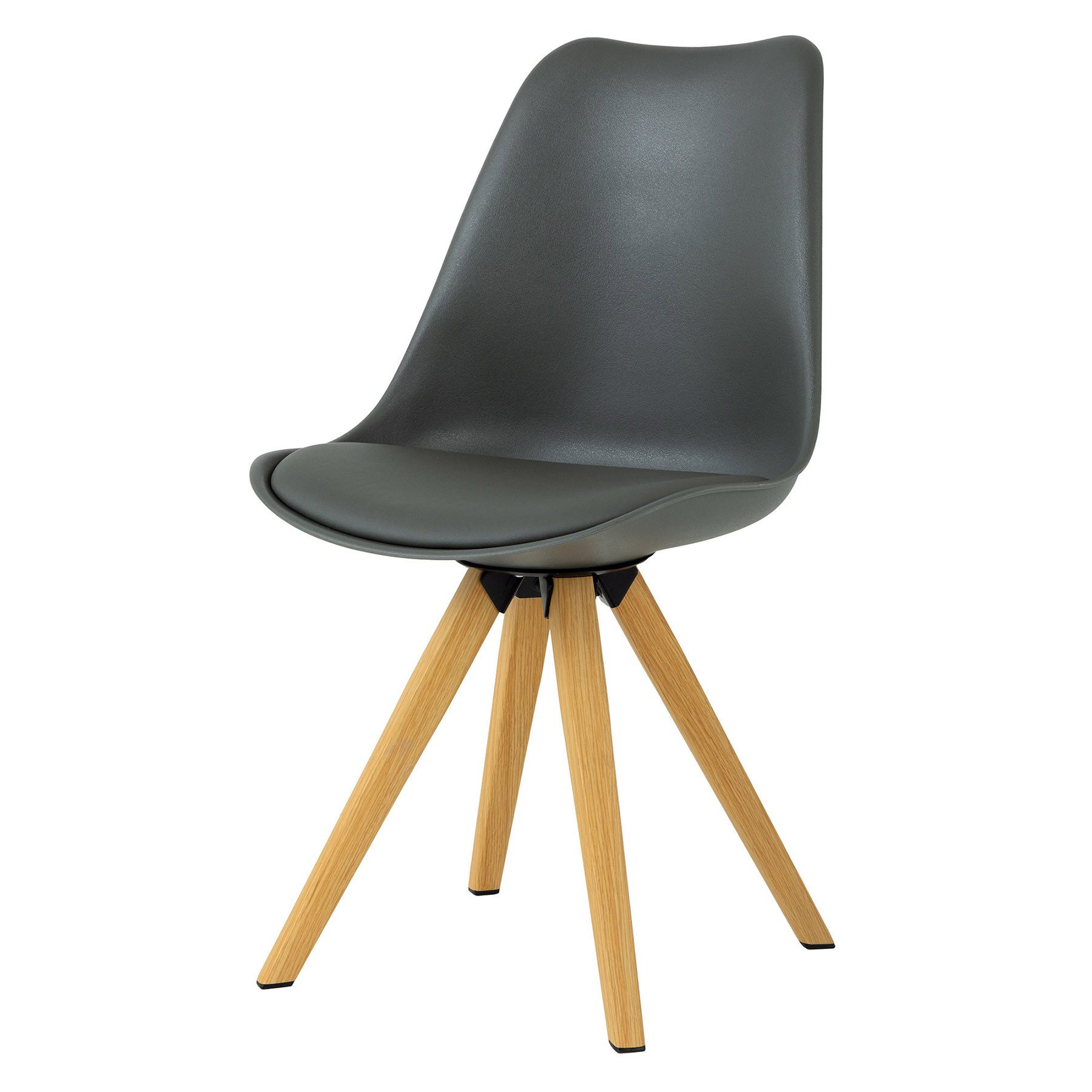 riess-ambiente Esszimmerstuhl SCANDINAVIA MEISTERSTÜCK grau/natur - Kunstleder, Metall, Eichen-Optik (Set, 2 St), 2er Set Обитые стулья - ideal für Küche, Ess-, Wohnzimmer und Büro