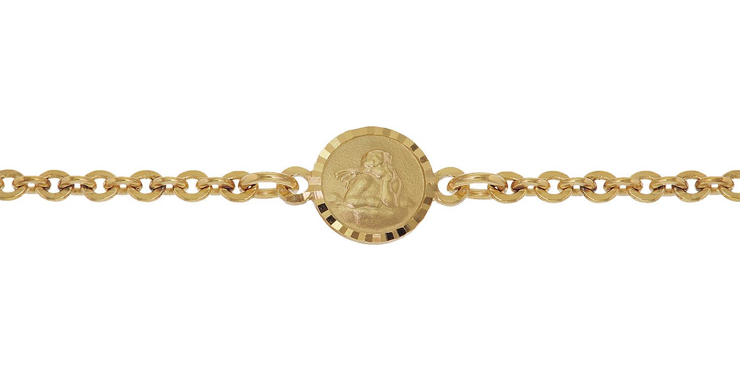 trendor Goldarmband 75090, für Babys 333 Gold/8 Kt mit Engel-Plakette 14 cm