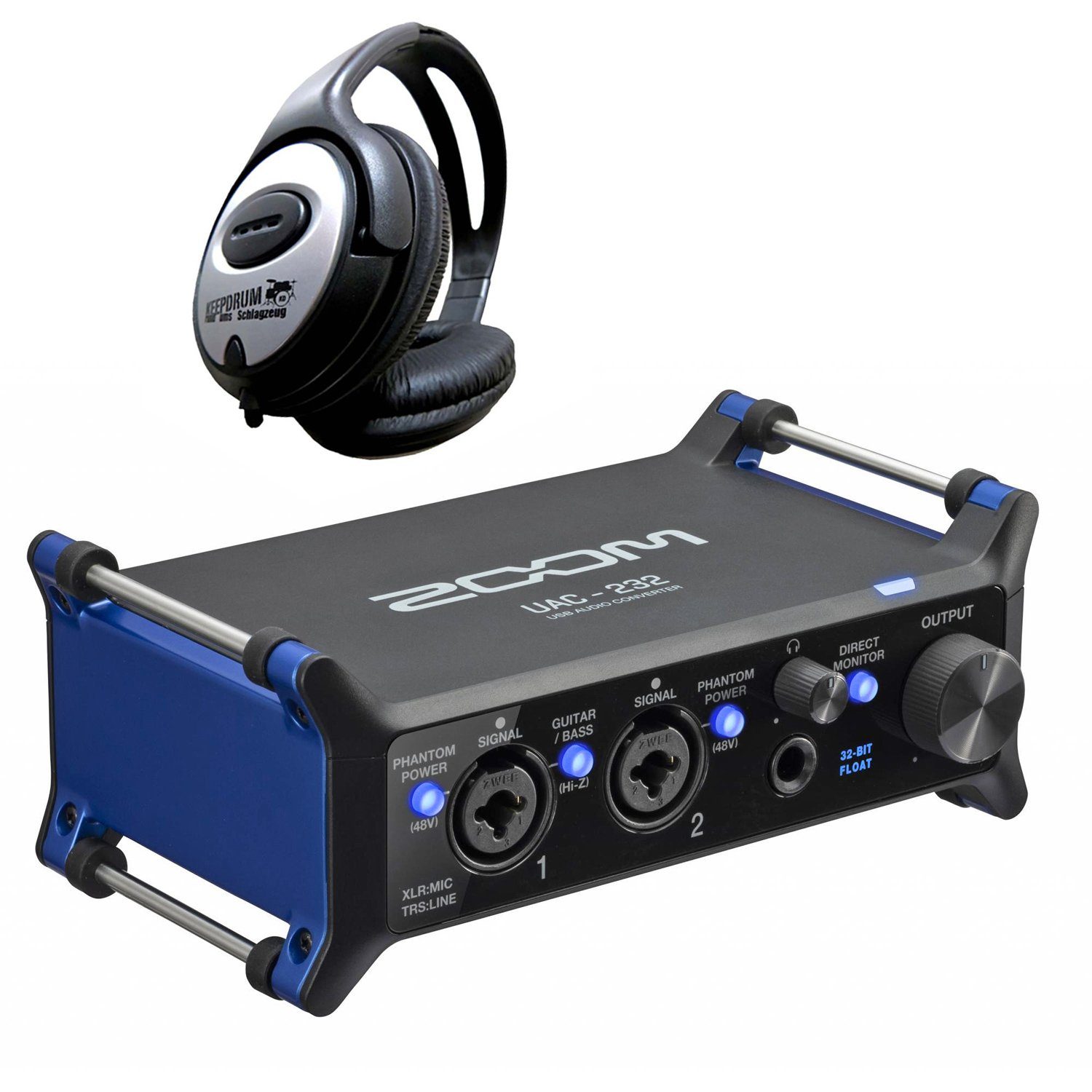 Zoom UAC-232 USB Audio Interface mit Kopfhörer Digitales Aufnahmegerät