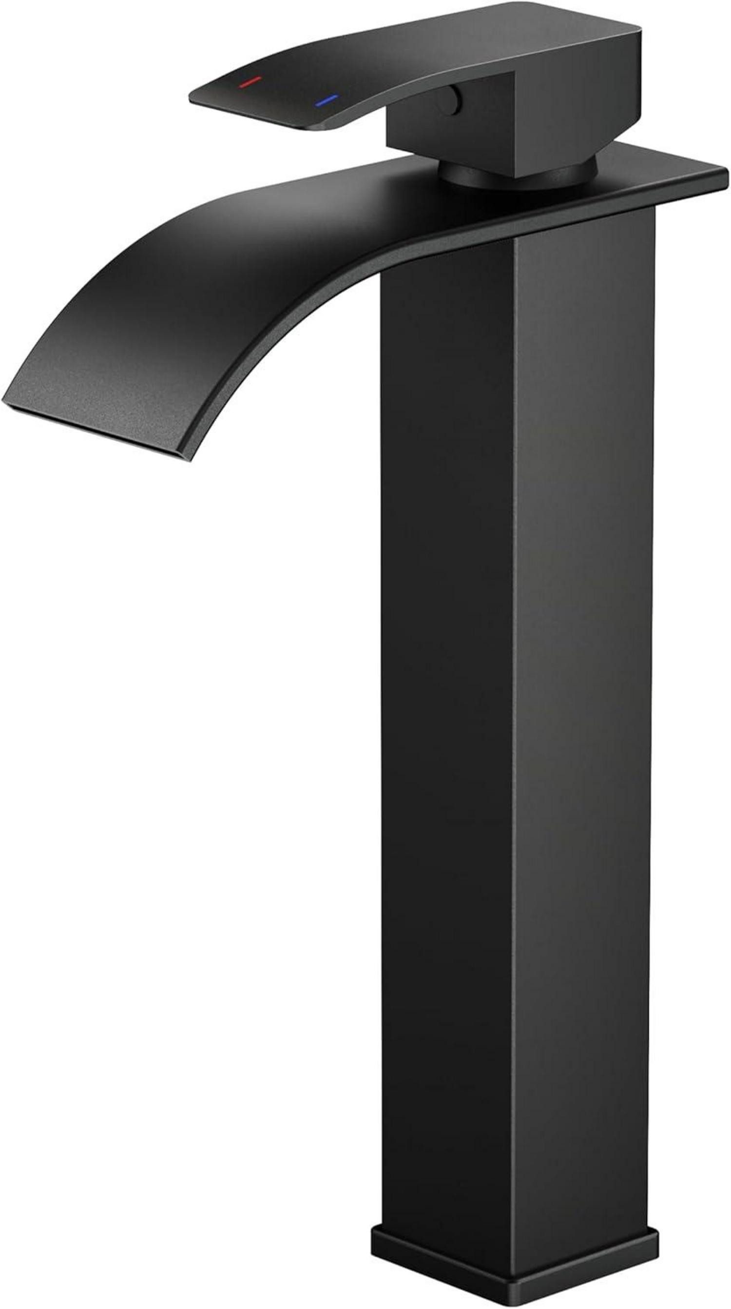 Waschtischarmatur Wasserhahn Bad Schwarz Wasserfall Waschtischarmatur Auslaufhöhe 220mm