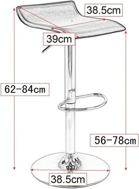 Woltu Barhocker (1 St), Design Hocker stufenlose Höhenverstellung Kunstleder