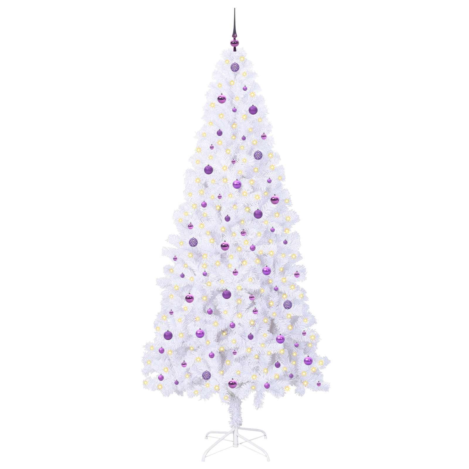 vidaXL Künstlicher Weihnachtsbaum Künstlicher Weihnachtsbaum Weiß 240 cm PVC und Stahl