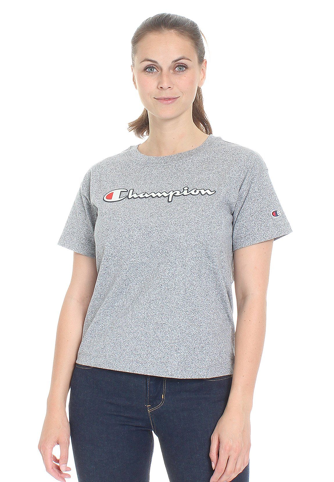 Champion T-Shirt Champion Damen T-Shirt 112650 EM525 GRJM Grau