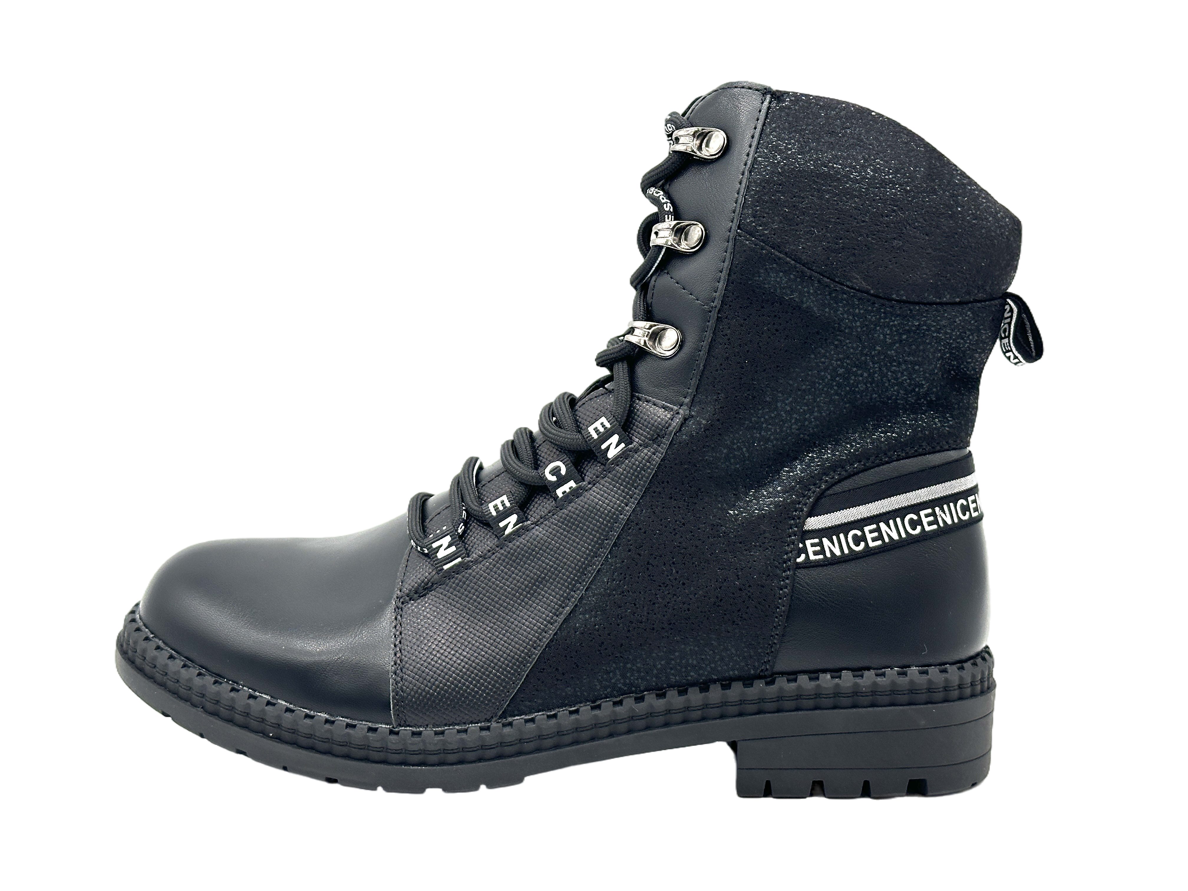 Nowaland Damen Stiefeletten mit Kunstfellfutter Winterstiefelette Warm gefütterte Stiefeletten mit Reißverschluss