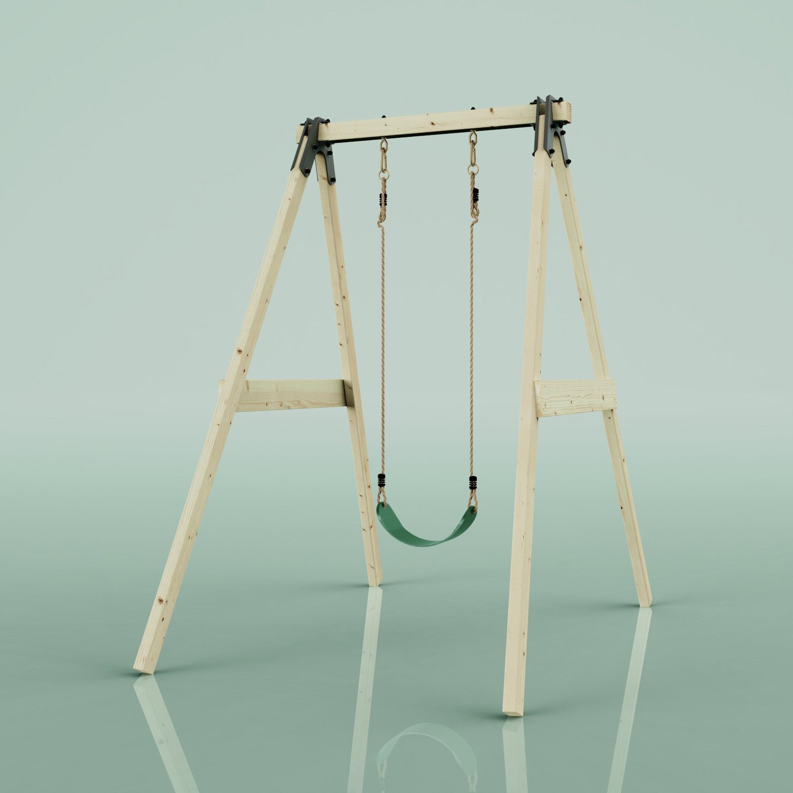 OutdoorToys Schaukelkombination Schaukel Löwenzahn, aus Holz in Dunkelgrün