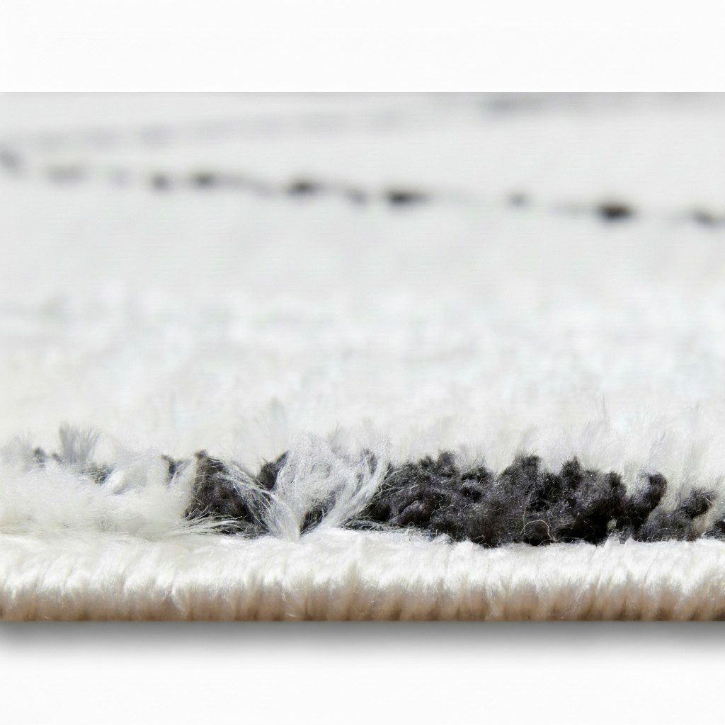 Consilio Concept Designteppich BERBER Teppich Wohnzimmer ivory creme weiß kurzflor Fransen Skandi