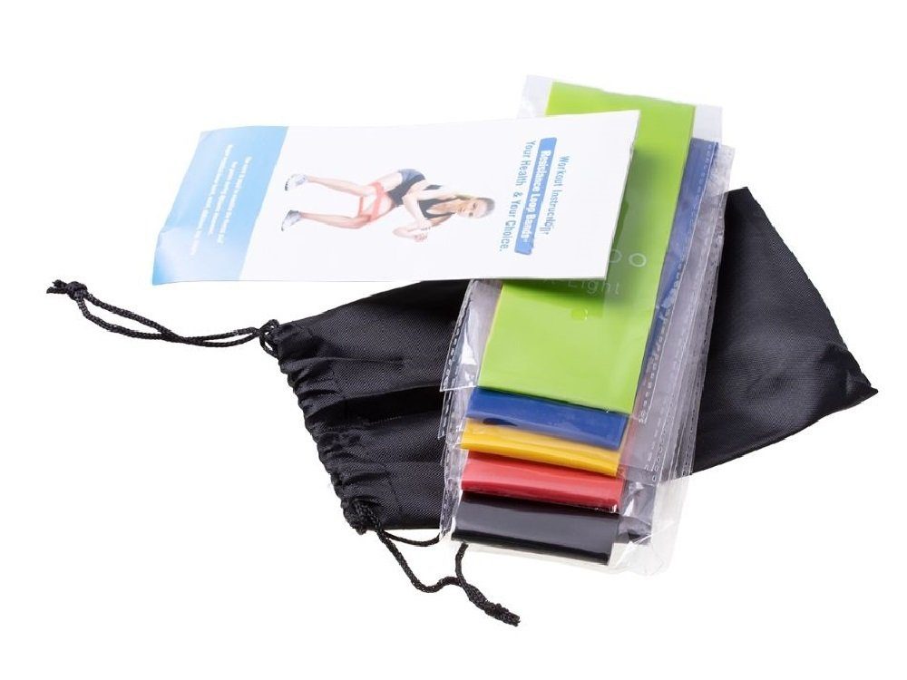 Luna24 simply great ideas... 5 Fitnessbänder, Widerstandsbänder, Trainingsbänder in 5 Stärken Fitnessband, 5-tlg.