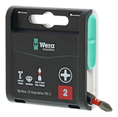 Wera Kreuzschlitz-Bit, Bit-Box 15 Impaktor PH2 x 25 mm 15er Box