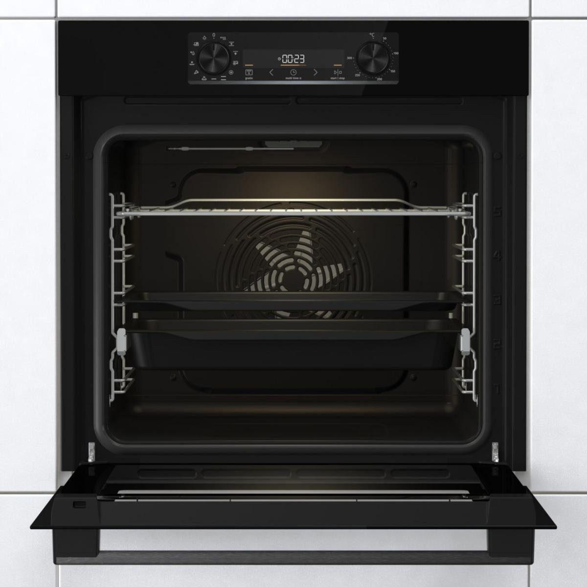 GORENJE Induktions Herd-Set Gorenje Black Induction Set 2 Backofen-Set, mit 1-fach-Teleskopauszug, Hydrolyse (AquaClean)