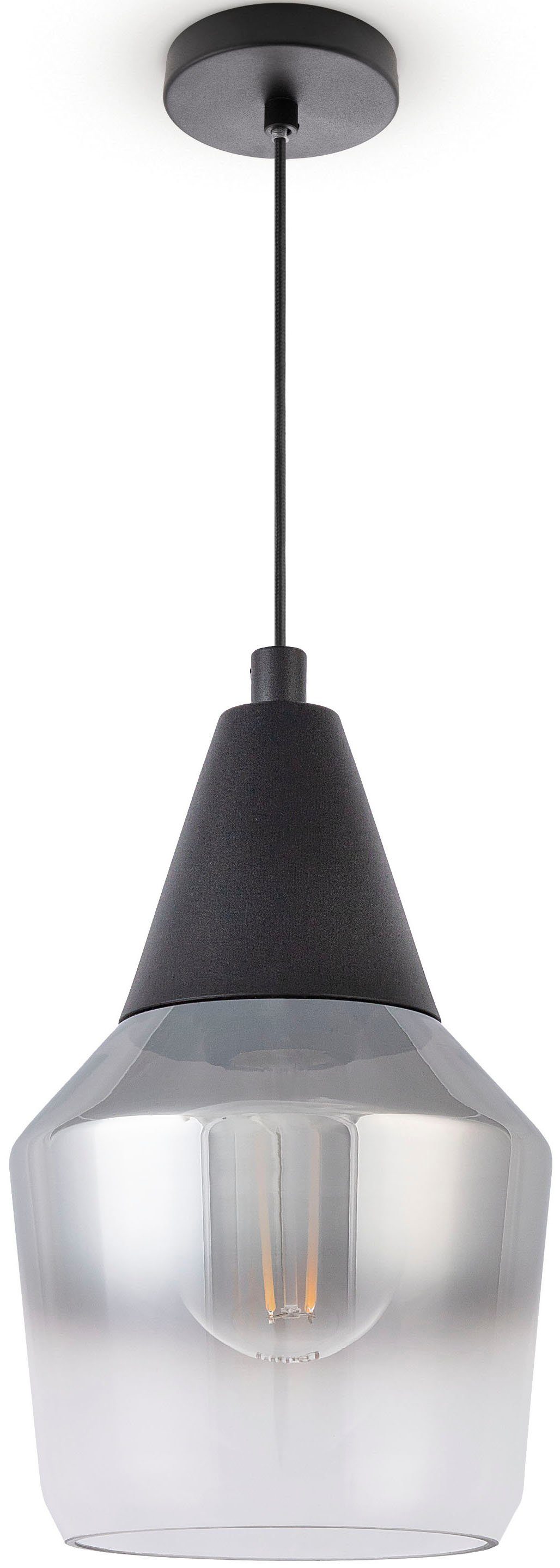 Modern Esstisch Vintage ohne Deckenlampe Leuchtmittel, Paco Industrial Pendelleuchte Home E27 Lampenschirm DIANA, Glas