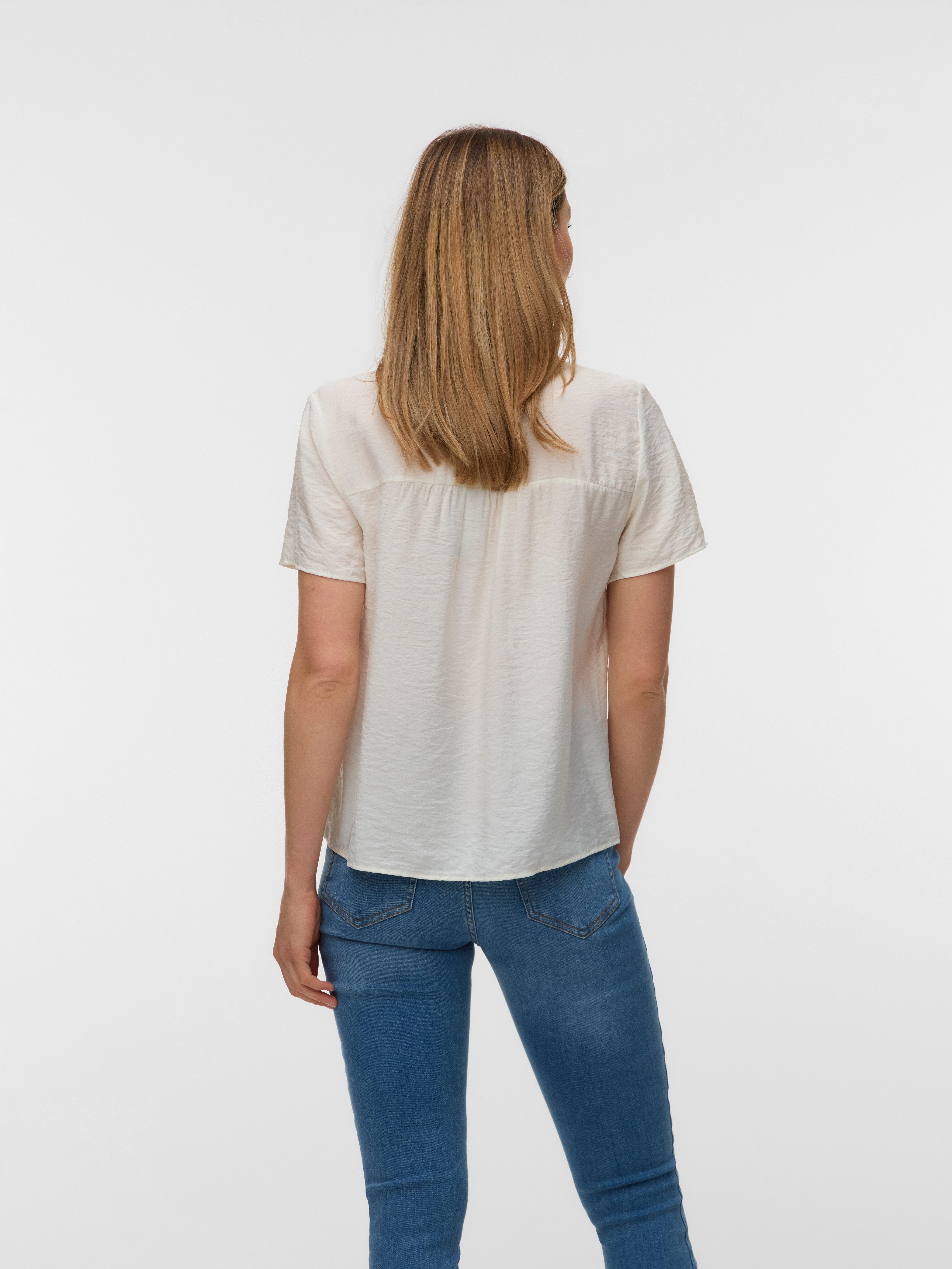 Vero Moda Kurzarmbluse VMJOSIE SS EMB TOP WVN Viskosemischung