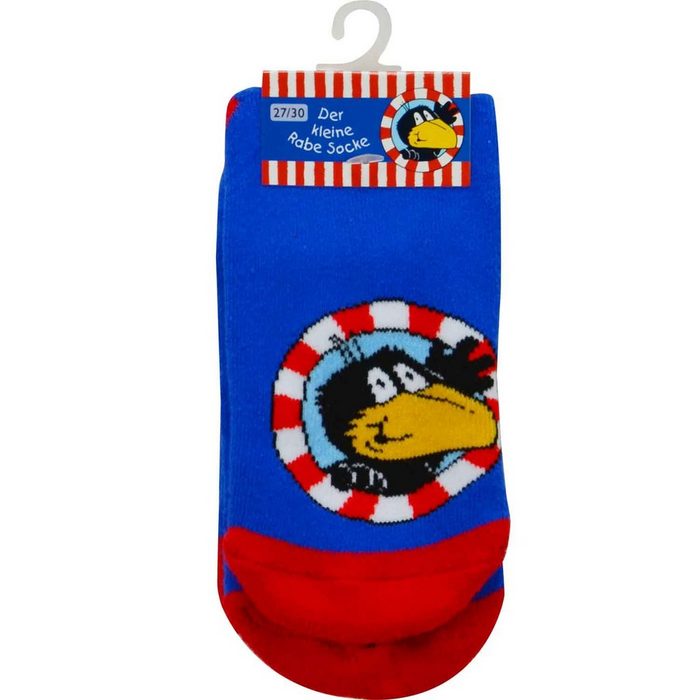 United Labels® Socken Der kleine Rabe Socke - Socken für Kinder Stoppersocken Antirutsch Kindersocken Blau/Rot