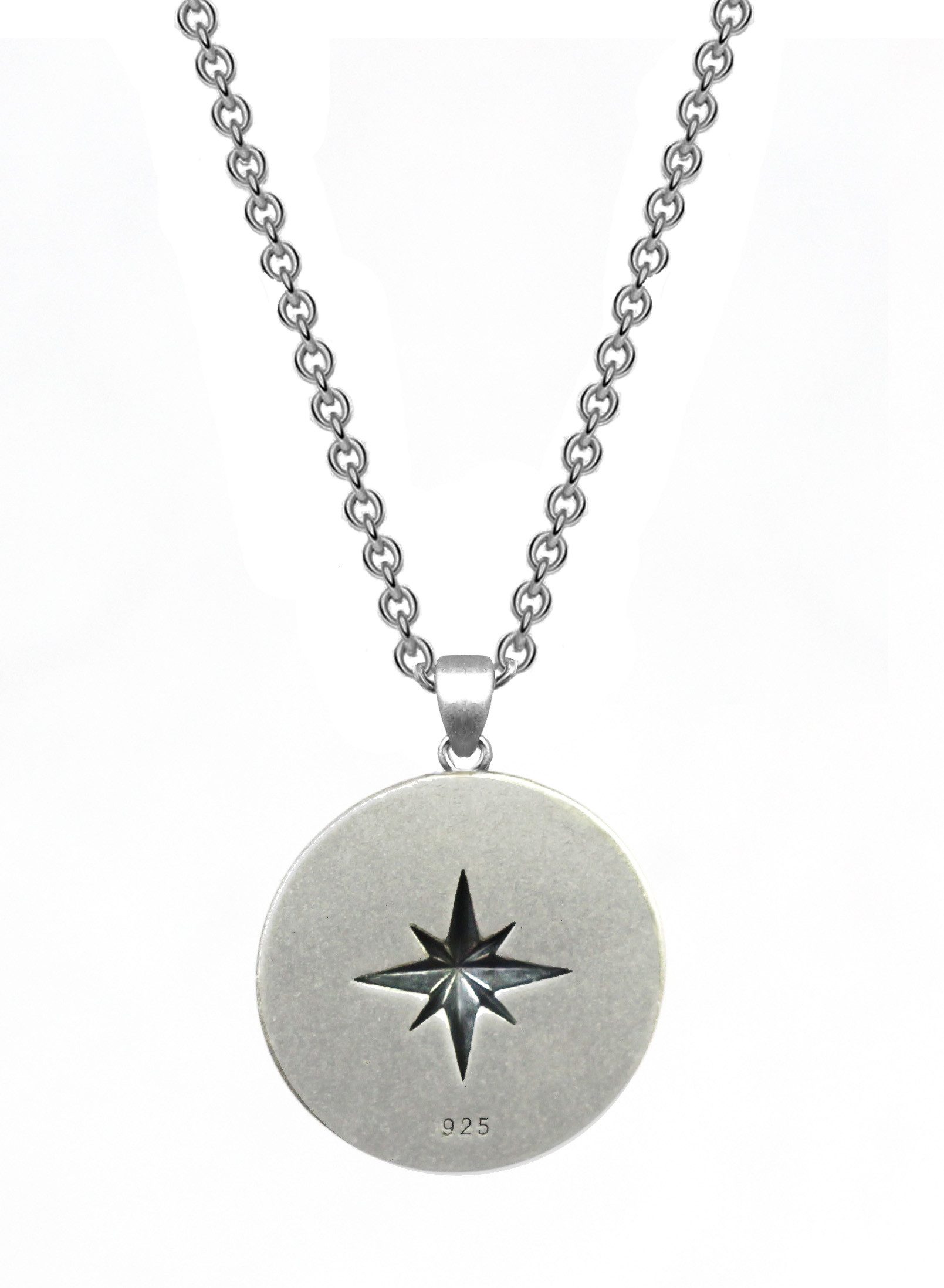 Edellis Kette mit Anhänger Kompass Halskette 925 Sterling Silber Herrenschmuck Anhänger Nordstern (1-tlg)