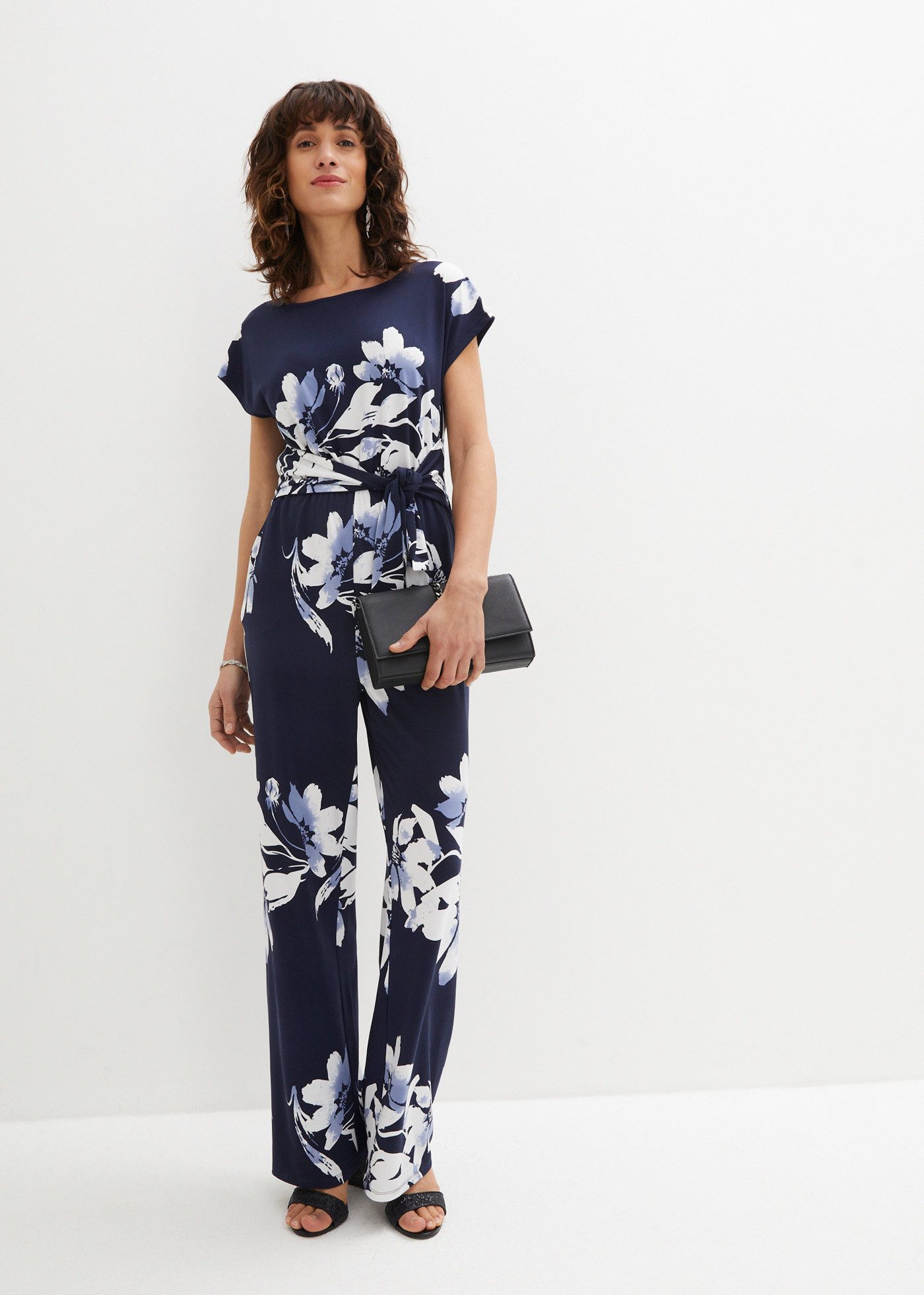 bonprix Jumpsuit für eleganten Look, mit Bindeband zur Taillenanpassung