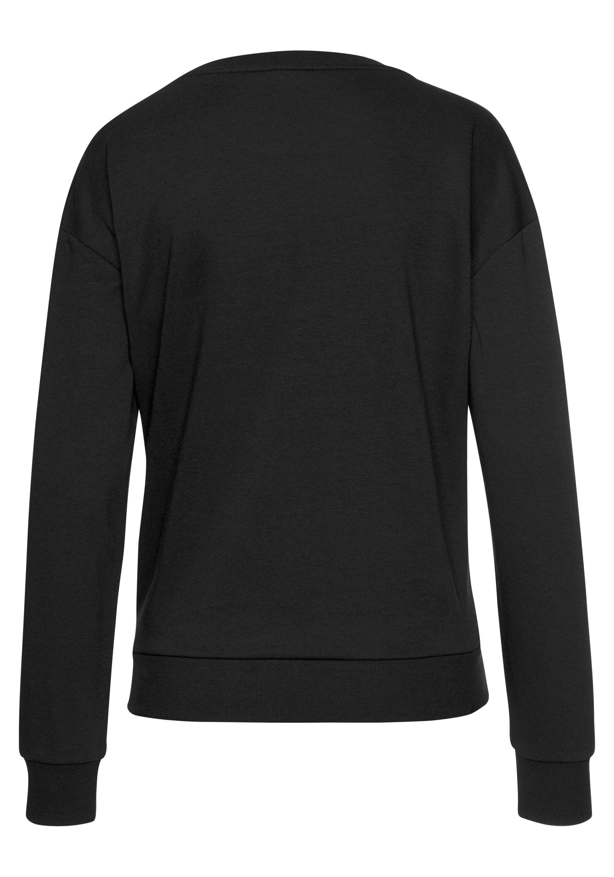 Labeldruck, Loungeanzug Sweatshirt mit schwarz-taupe Bench.