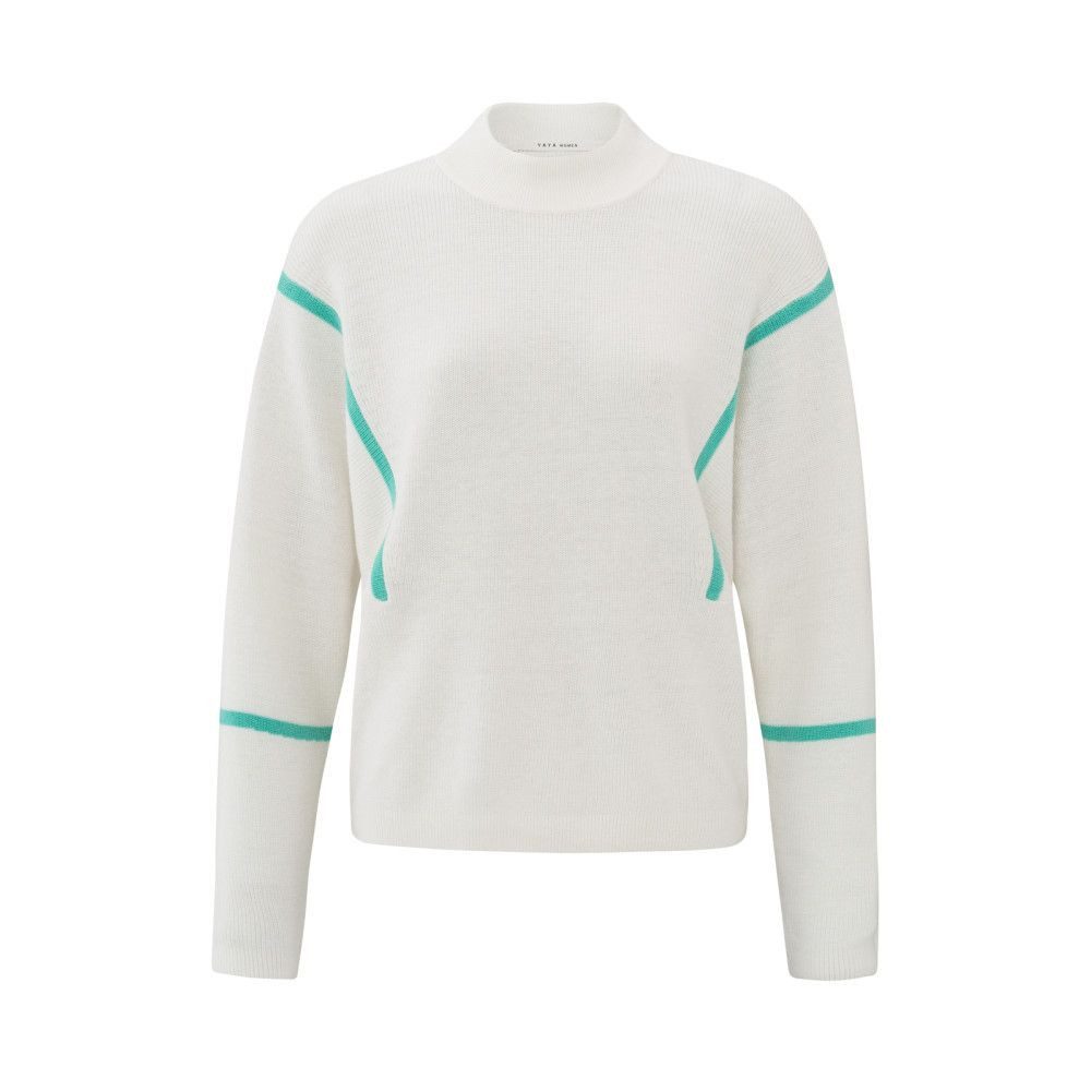 YAYA Strickpullover Pullover mit Stehkragen und dezenten Streifendetails günstig online kaufen