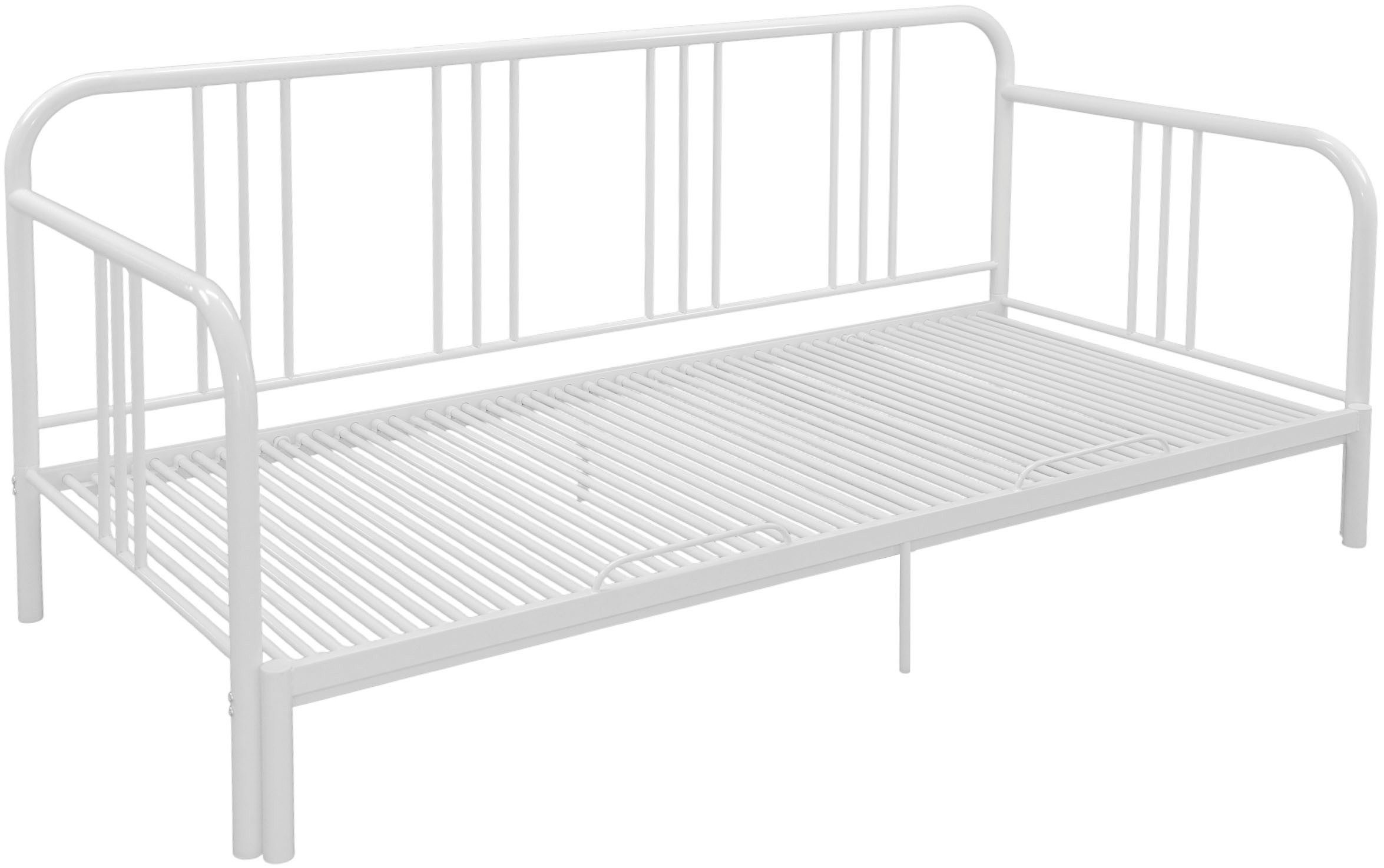 OTTO home Metallbett Trento Bett Bettgestell Bestseller Doppelbett Ausziehbett (Bestseller Gästebett Sofabett Schlafzimmer), Daybett mit Ausziefunktion im Landhausdesign weiß