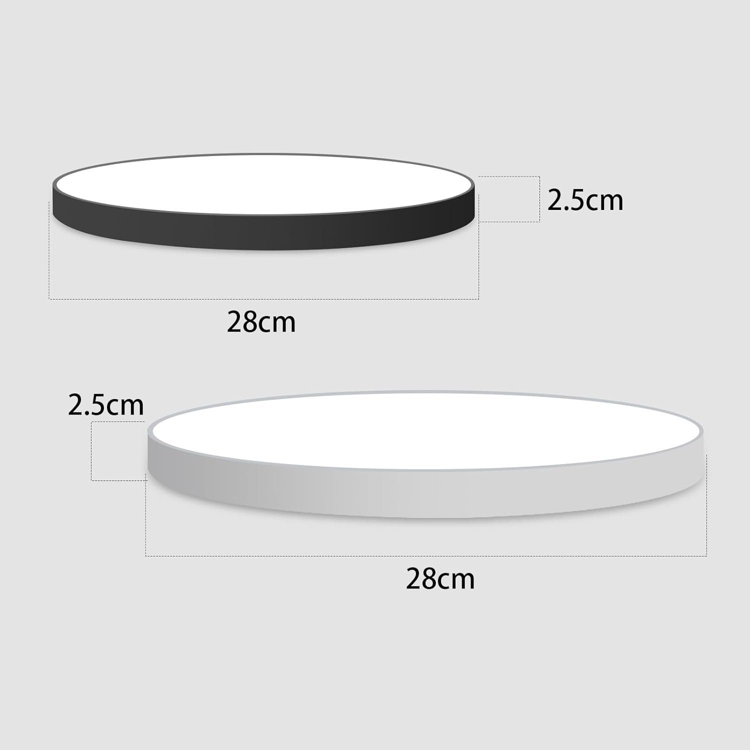 ZMH LED Deckenleuchte Wohnzimmer Rund Schwarz/Weiß günstig online kaufen