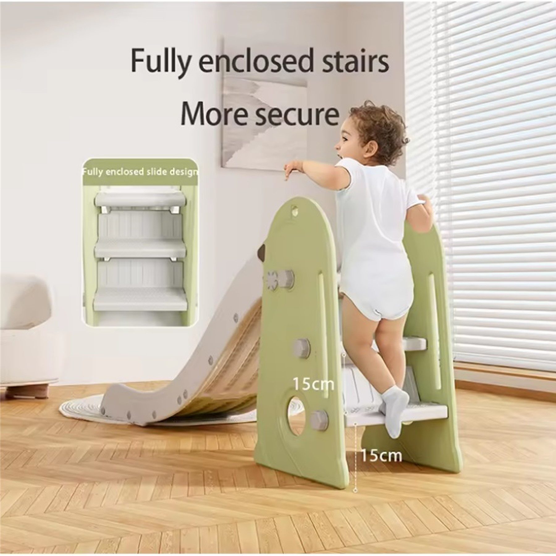 TikTakToo Indoor Foldable Slide, Pastel, Garden Slide, Children's Slide, Motor Skills Trainer (with Basketball Hoop, Play Set), Indoor and Outdoor Playground