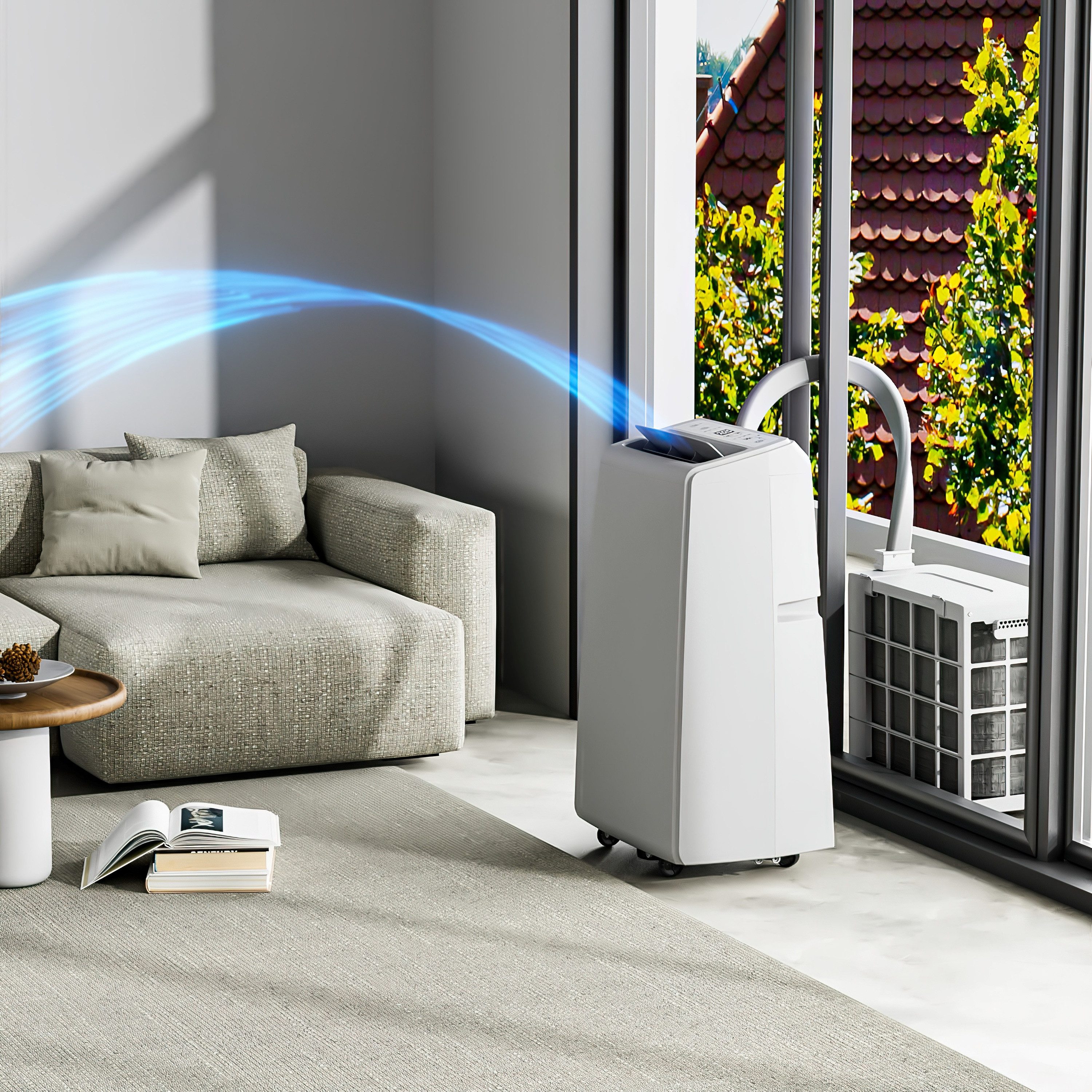 FM-SOLAR Klimagerät YFG-12H/FC6-W, Klimagerät Mobile Split Klimaanlage 12000BTU heizen kühlen Halterung