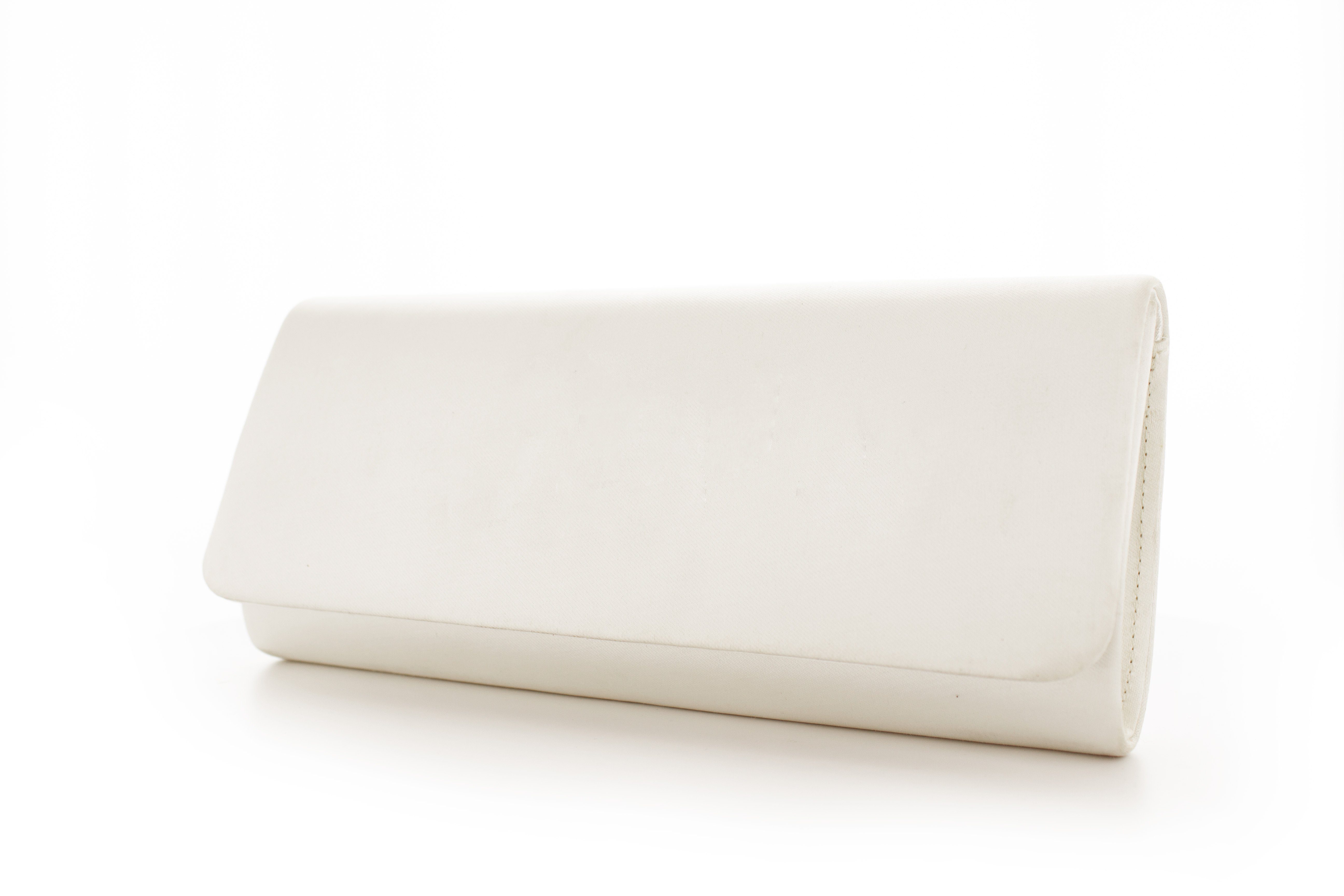White Lady Clutch Romina ivory Satin - einfärbbare Brauttasche günstig online kaufen
