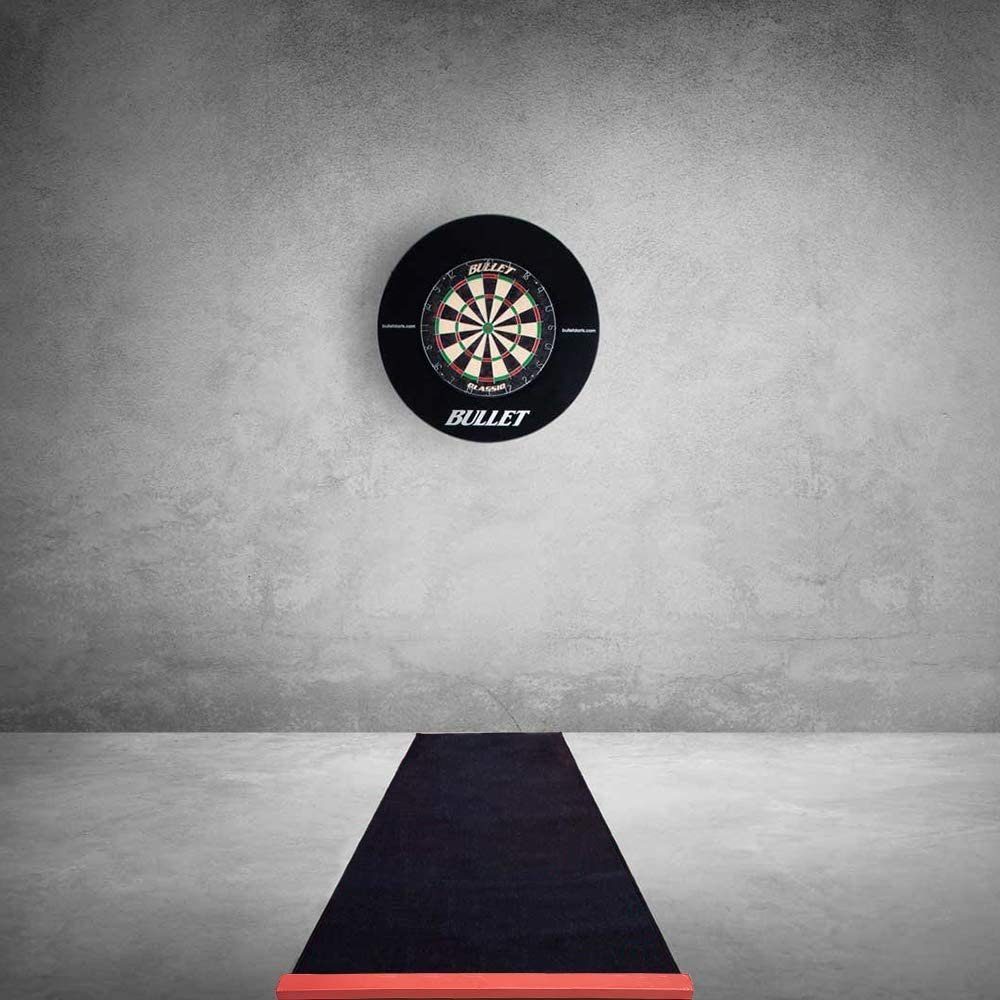made2trade Dartmatte BULLET-Darts Dartteppich mit Abwurflinie – Turniermaße 237x60cm, Rutschfeste Matte für präzise Würfe – Puzzle Dartmatte mit Oche