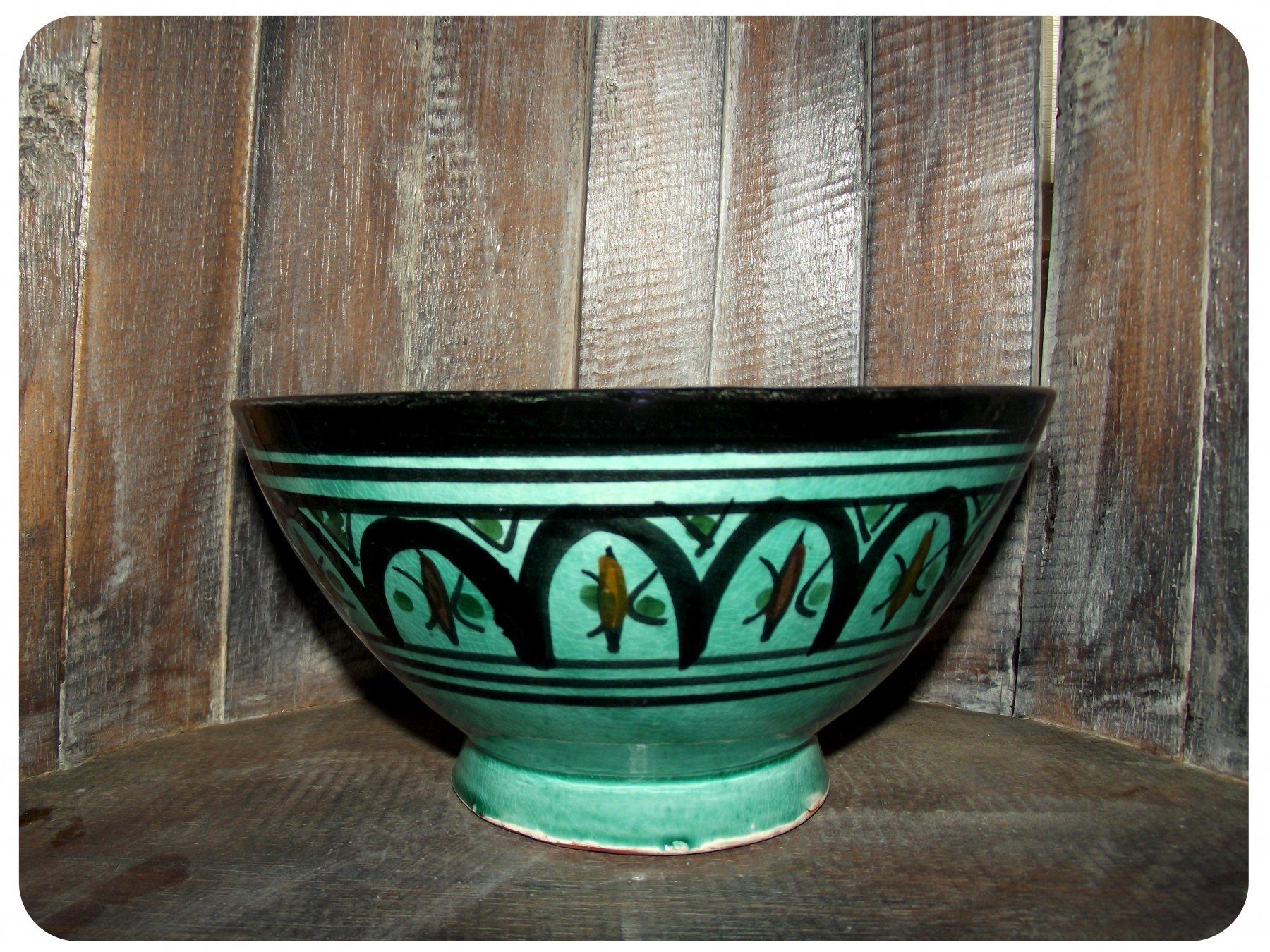 SIMANDRA Schüssel Orientalische marokkanische Keramikschüssel, Keramik, (Mittel, 1-tlg), handarbeit Grün