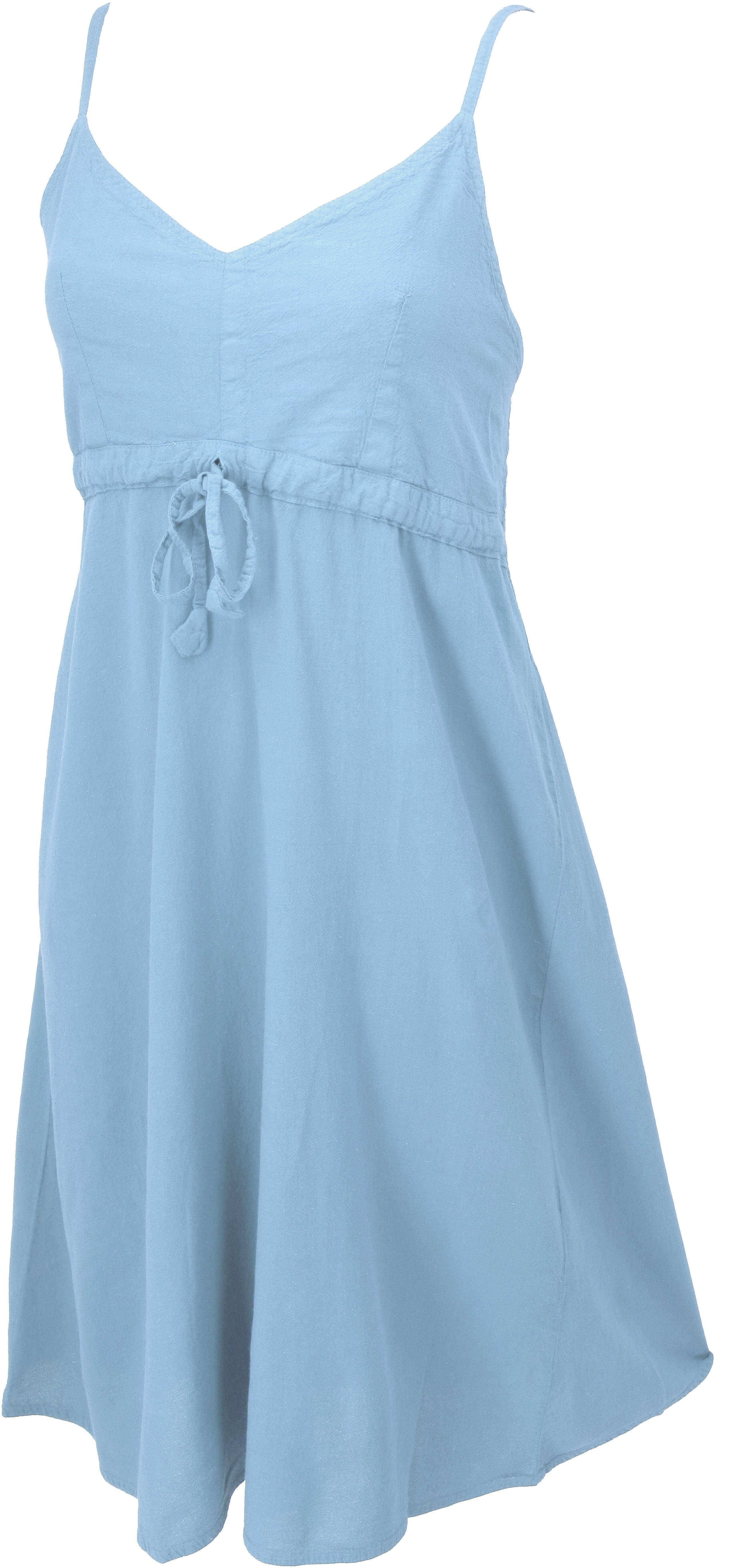 Guru-Shop Midikleid Einfarbiges Casual Trägerkleid, Baumwoll..