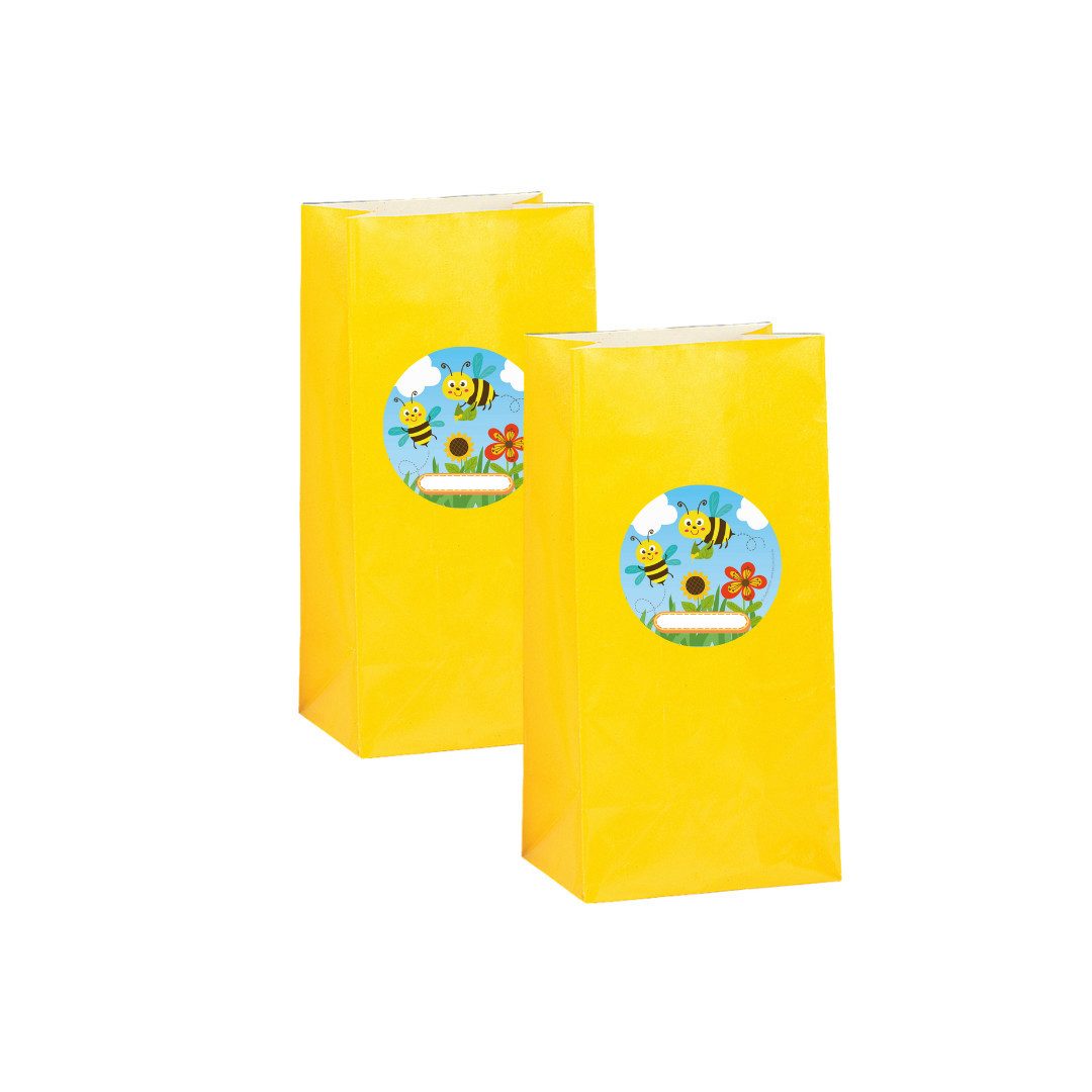 Partystrolche Tragetasche Papiertüten mit Sticker für verschiedene Mottopartys Kindergeburtstag